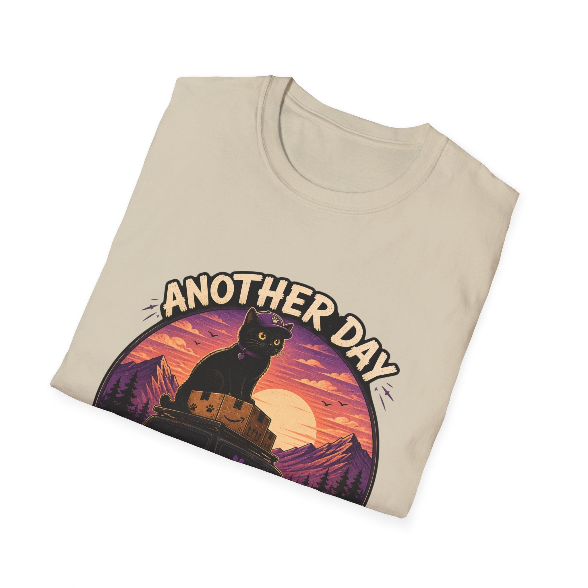 Another Day Another Delivery cat sunset T-Shirt | Delivery Cat Graphic Tee