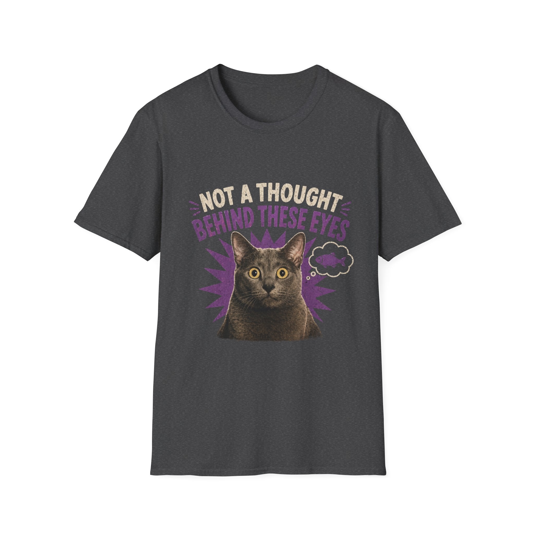 Not a Thought Behind These Eyes Cat T-Shirt | Funny Cat Face Tee