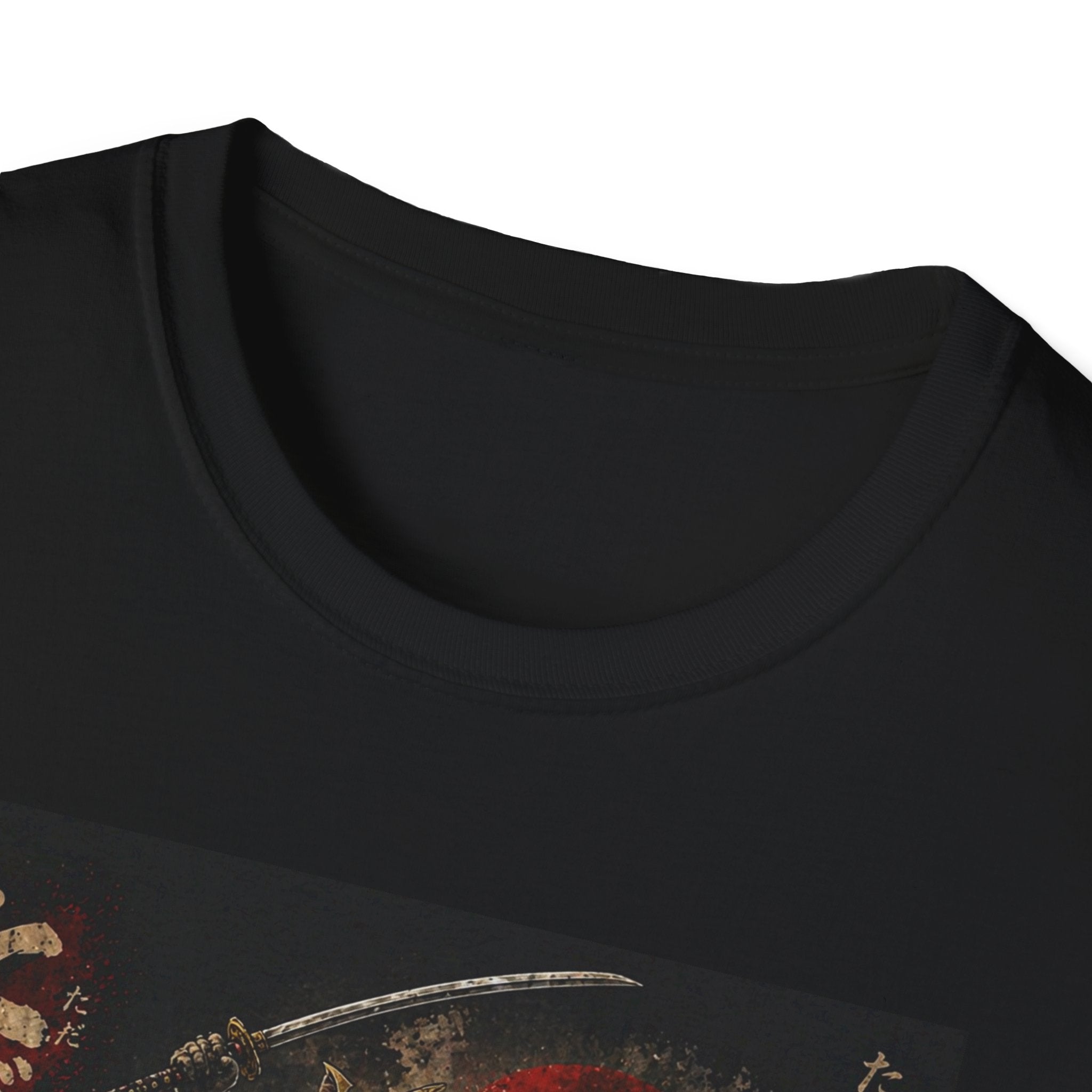Samurai Reaper Cat Illustration T-Shirt | Japanese Demon Grim Reaper Artwork