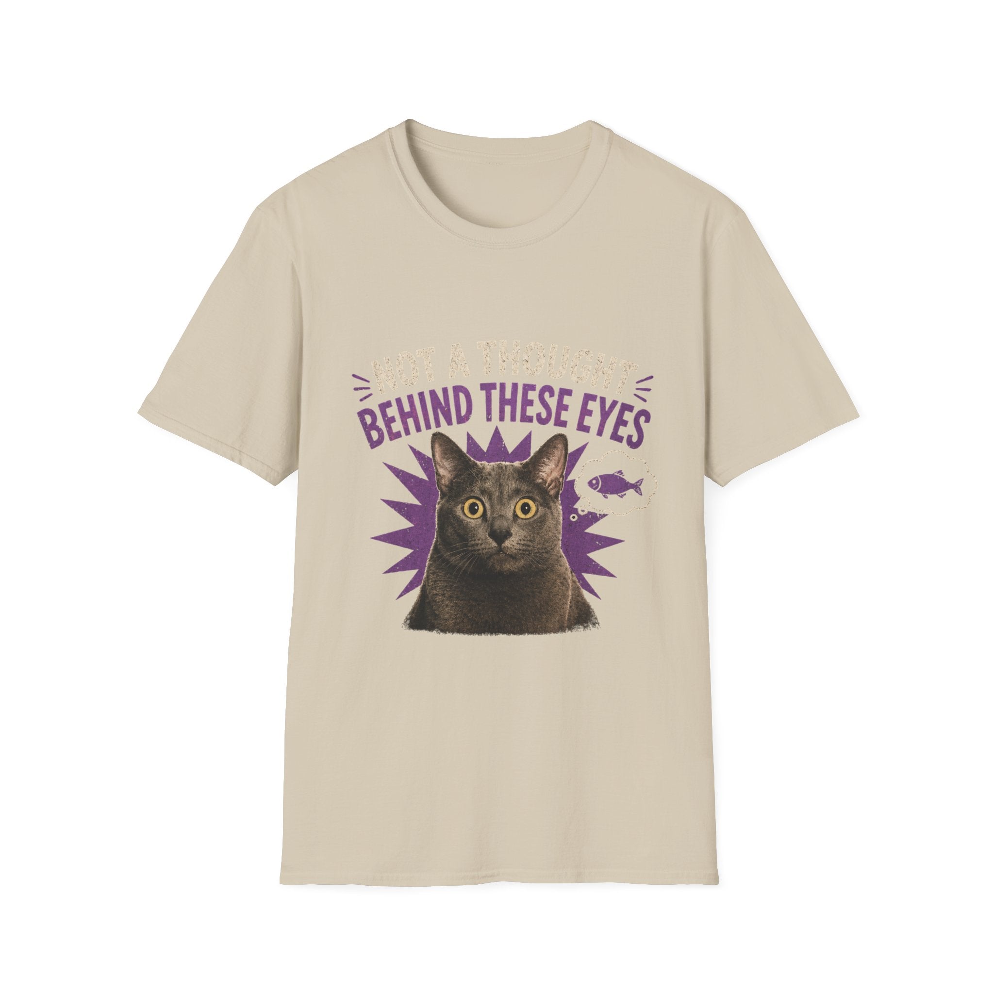 Not a Thought Behind These Eyes Cat T-Shirt | Funny Cat Face Tee