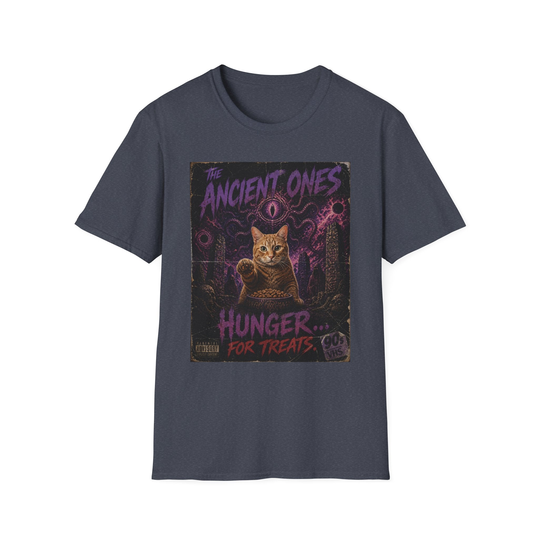 Ancient Ones Cat Horror Poster T-Shirt | Cthulhu Cat Hunger for Treats