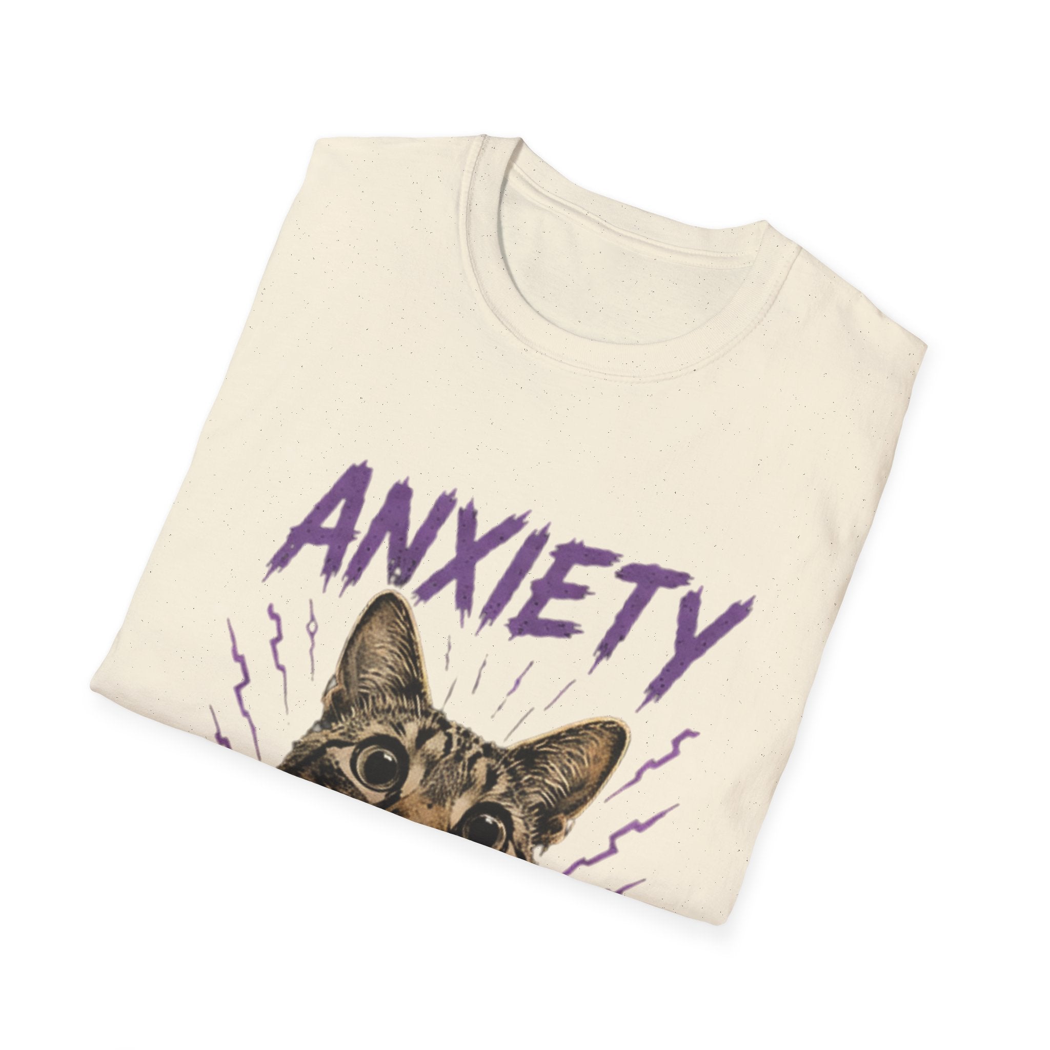 Anxiety Cat All Day Every Day T-Shirt | Cat Face Graphic Tee