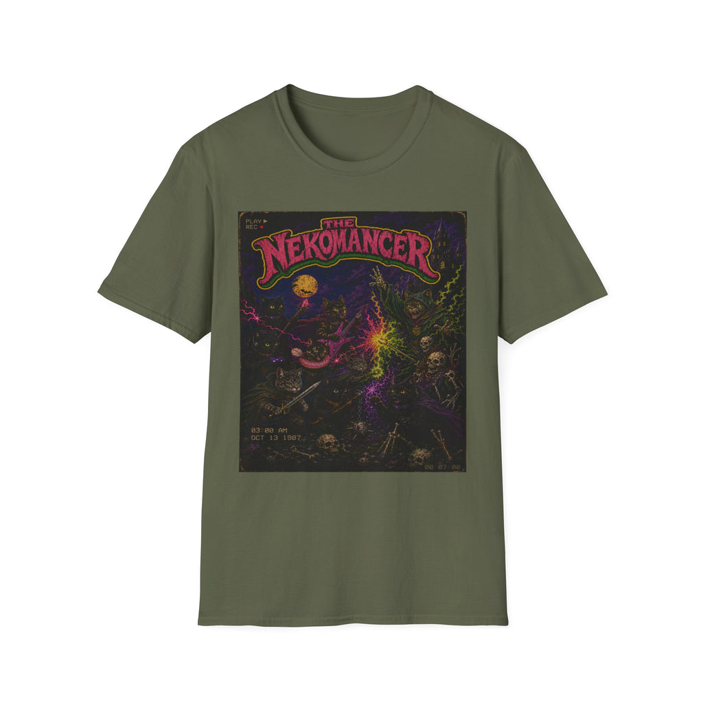 The Nekomancer T-Shirt | Cat Mage Spellbook Illustration