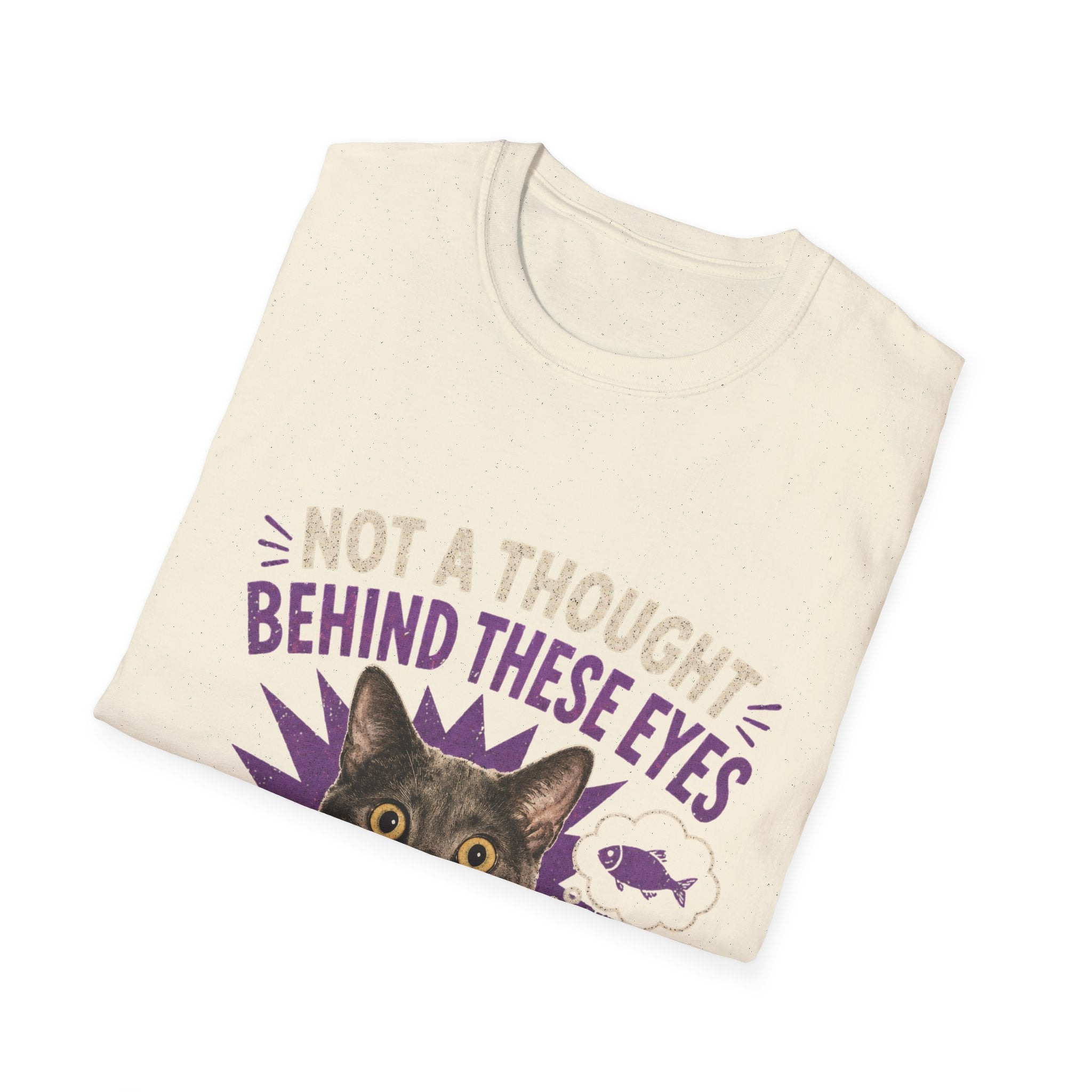 Not a Thought Behind These Eyes Cat T-Shirt | Funny Cat Face Tee