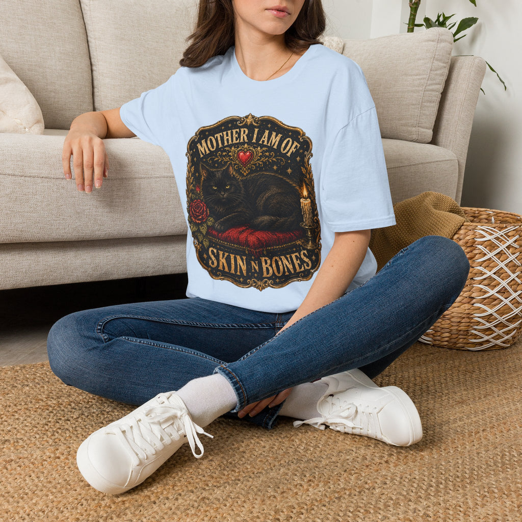 Mother I Am Of... Cat Skull Gothic T-Shirt | Black Cat, Rose, Candle