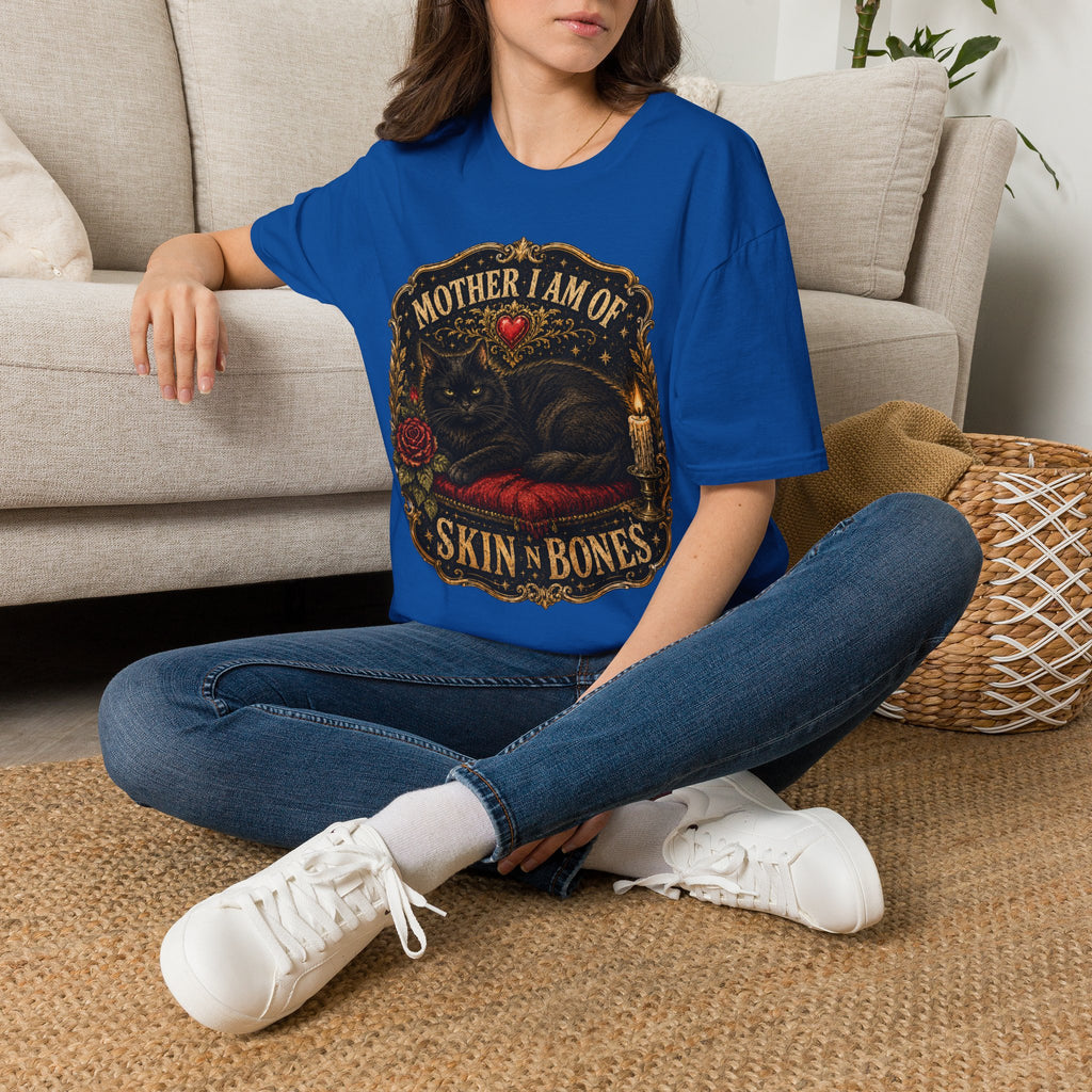 Mother I Am Of... Cat Skull Gothic T-Shirt | Black Cat, Rose, Candle