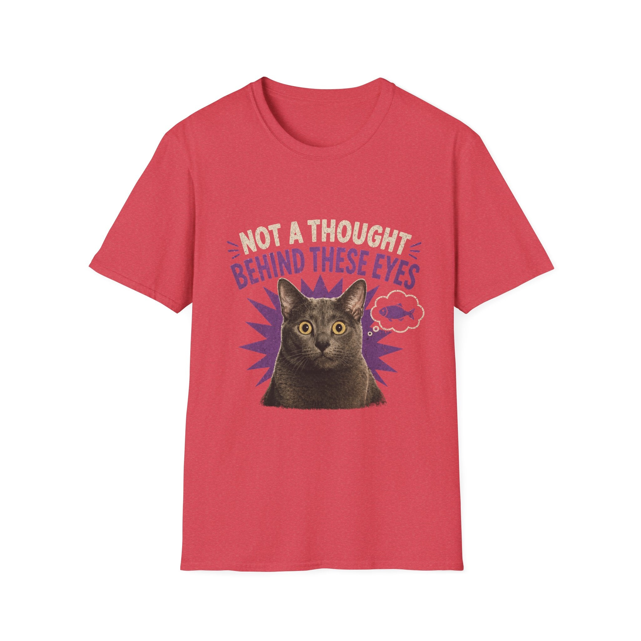 Not a Thought Behind These Eyes Cat T-Shirt | Funny Cat Face Tee