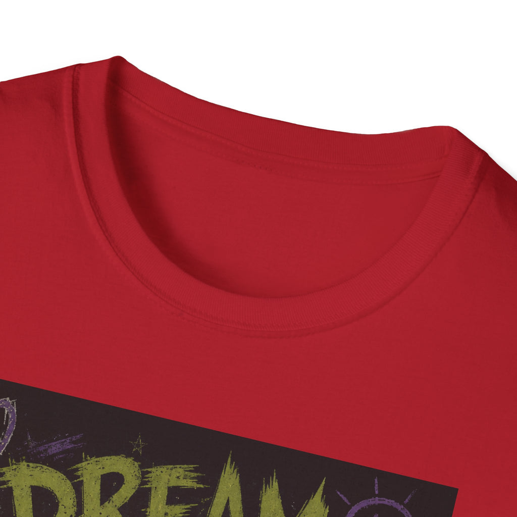 Dream of Pickles cat illustration T-Shirt | whimsical night scene, purple text
