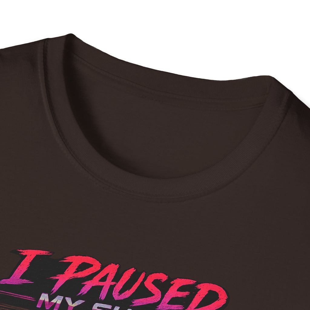 I Paused My Show Cat Watching Graphic T-Shirt | Retro Synthwave TV Design