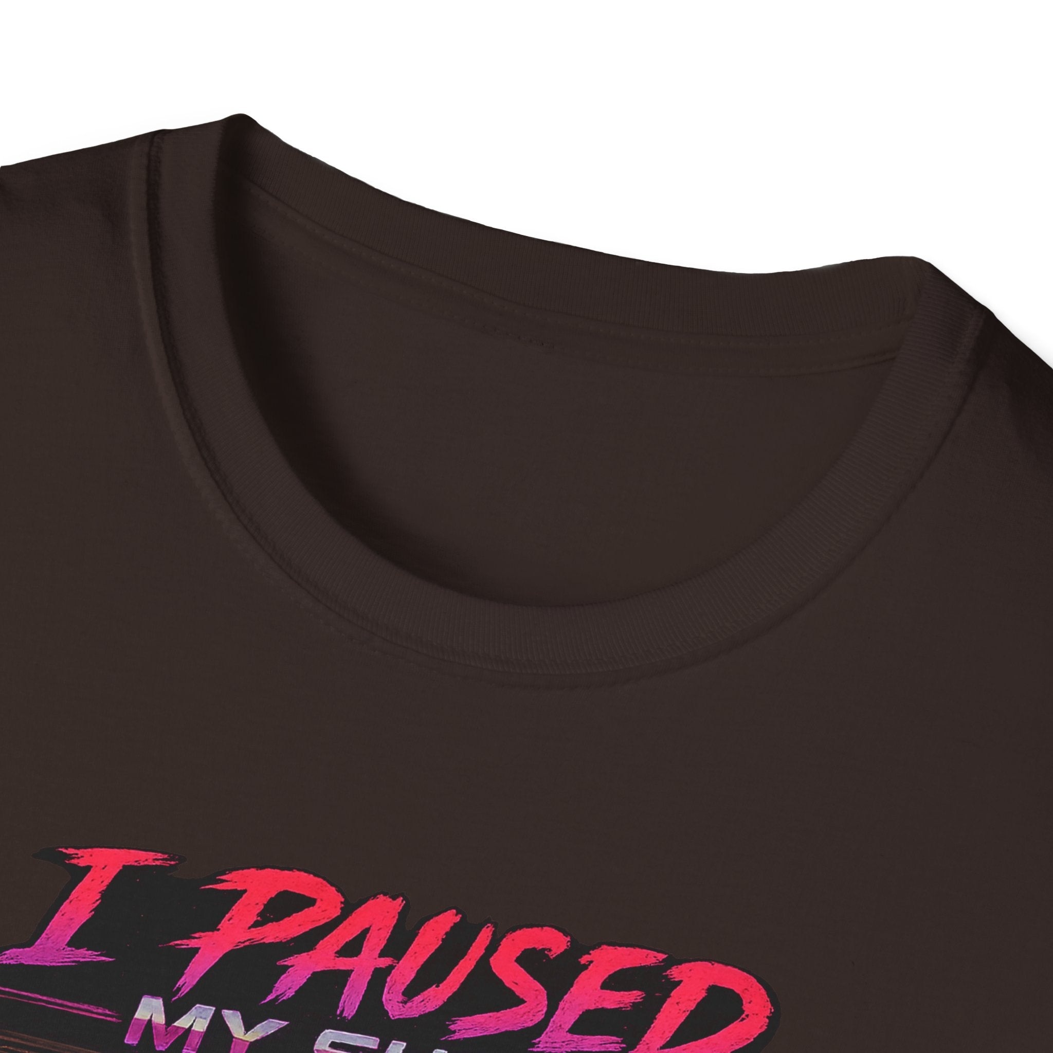 I Paused My Show Cat Watching Graphic T-Shirt | Retro Synthwave TV Design