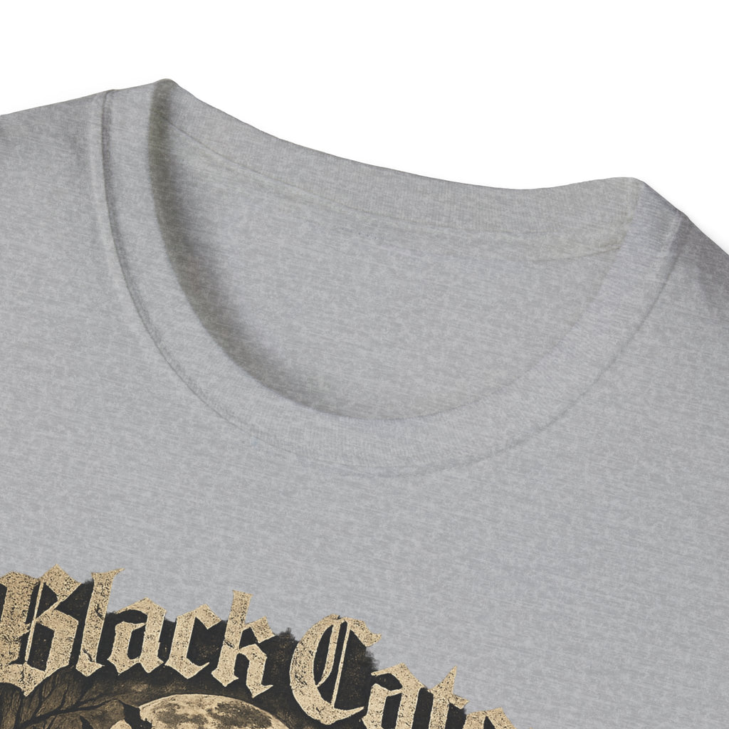 Black Cats & Coffee T-Shirt | Vintage Gothic Cat Illustration, Coffee Lover