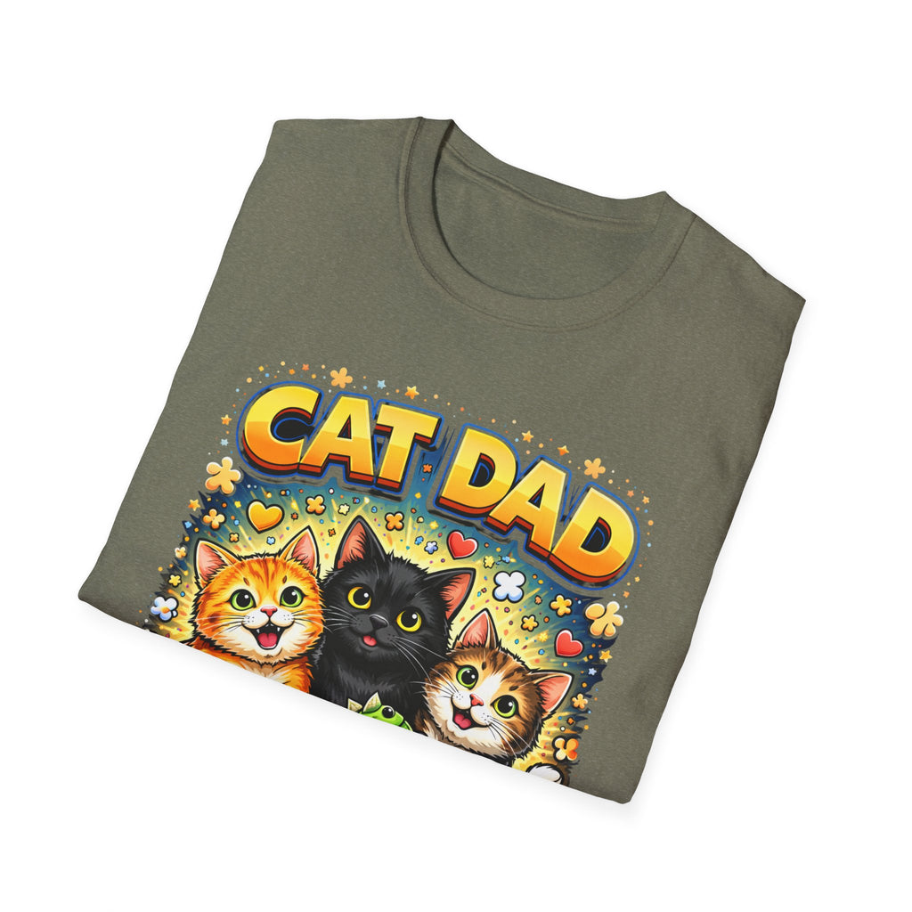 Cat Dad graphic T-Shirt | Cute kittens, colorful illustration, pet lover tee