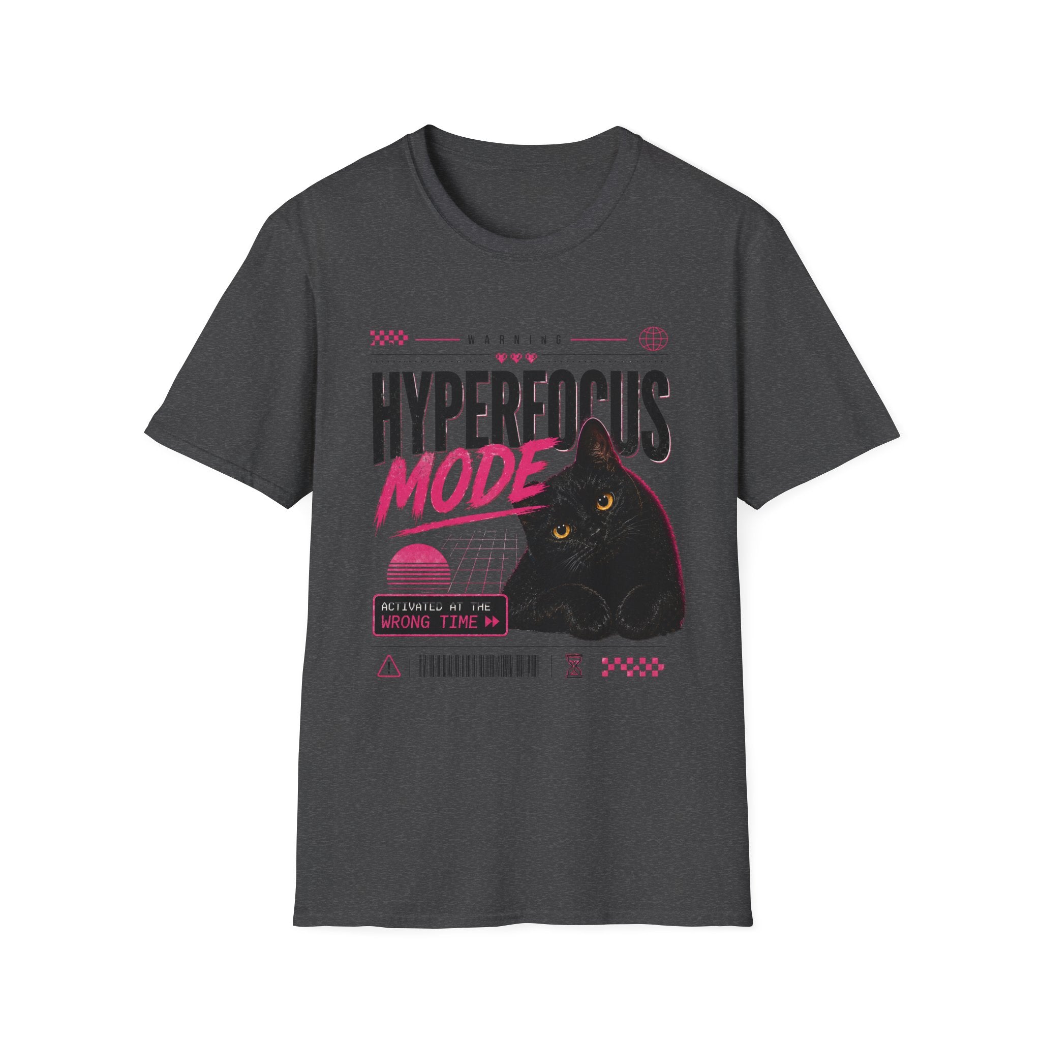 Hyperfocus Mode Cat T-Shirt | Cute Black Cat Graphic Tee