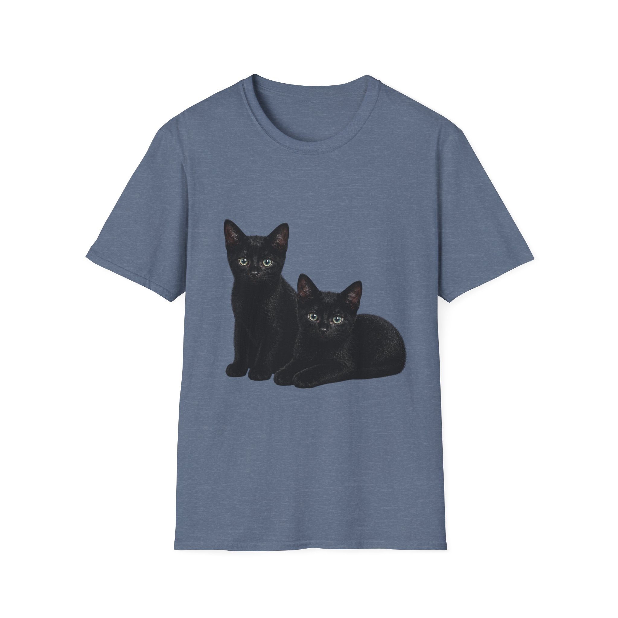 Black Kittens Illustration T-Shirt | Cute Cat Artwork