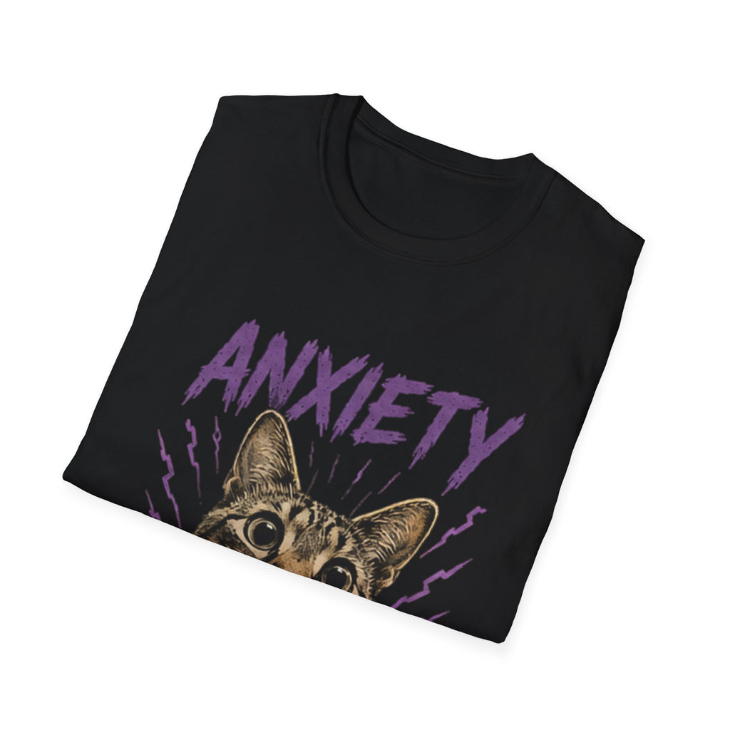 Anxiety Cat All Day Every Day T-Shirt | Cat Face Graphic Tee