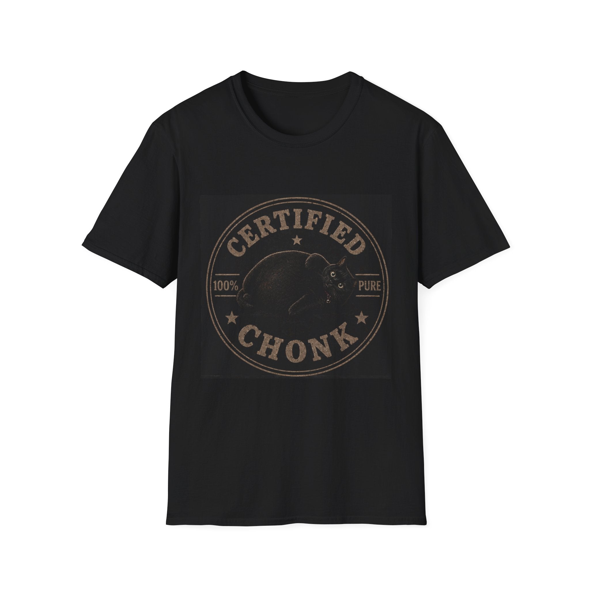 Certified Chonk Seal, T-Shirt | Chubby Cat Badge, Retro Pet Stamp