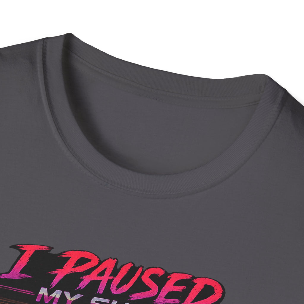 I Paused My Show Cat Watching Graphic T-Shirt | Retro Synthwave TV Design