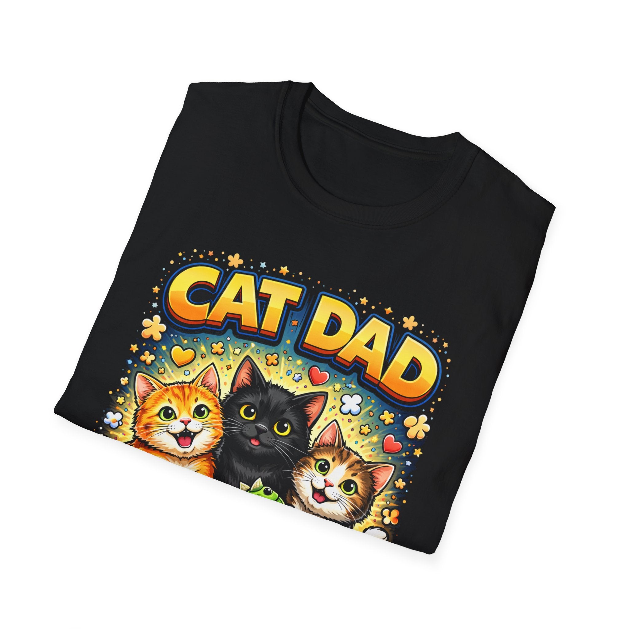 Cat Dad graphic T-Shirt | Cute kittens, colorful illustration, pet lover tee