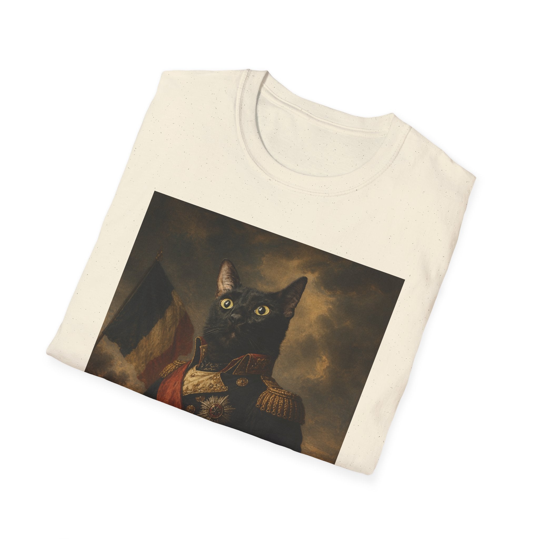 Regal Black Cat General T-Shirt | Vintage Portrait, Military Uniform