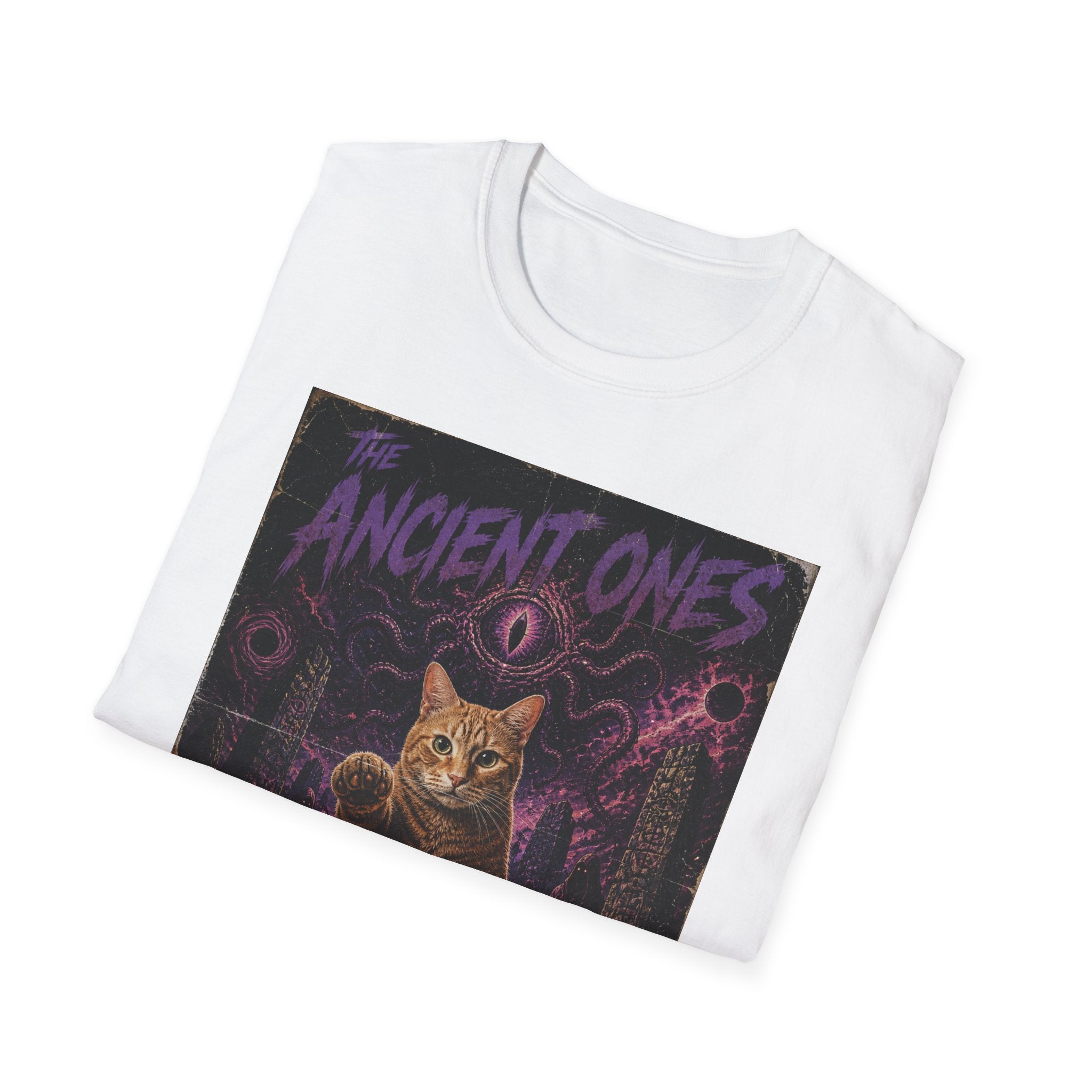Ancient Ones Cat Horror Poster T-Shirt | Cthulhu Cat Hunger for Treats