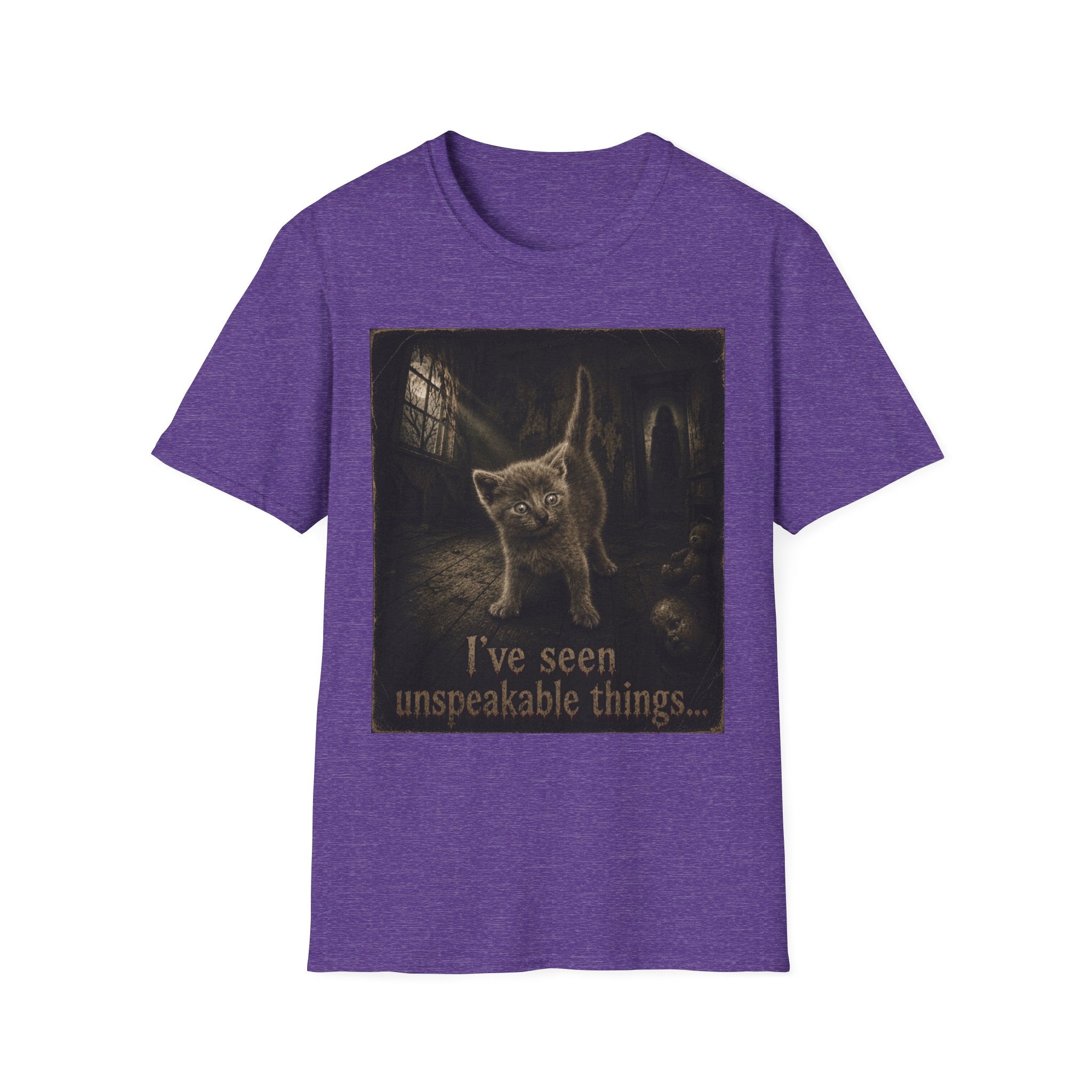 Gray Spooky Cat T-Shirt | Halloween Cat Shirt