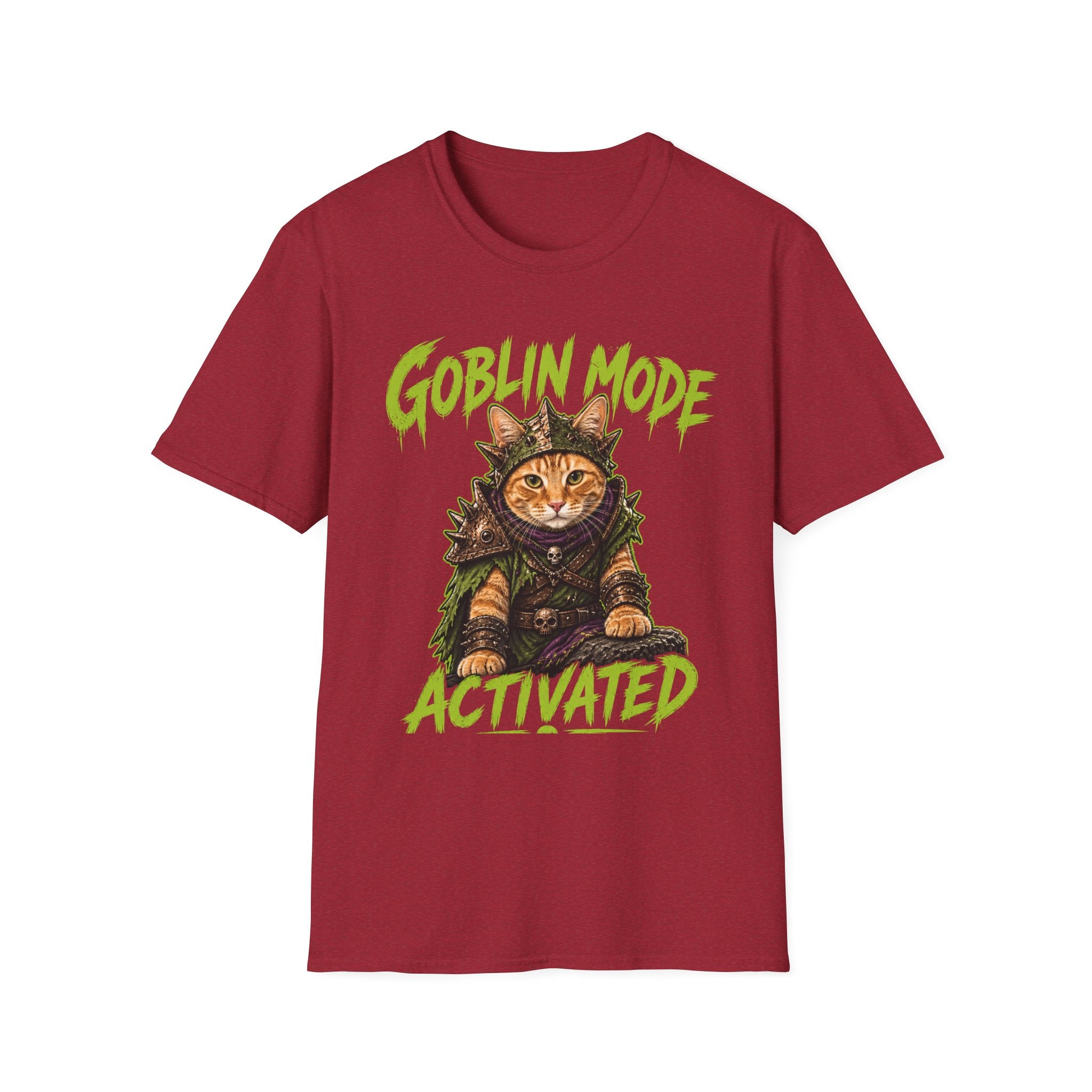 Goblin Mode Activated Cat T-Shirt | Fantasy Cat Illustration, Halloween Vibe