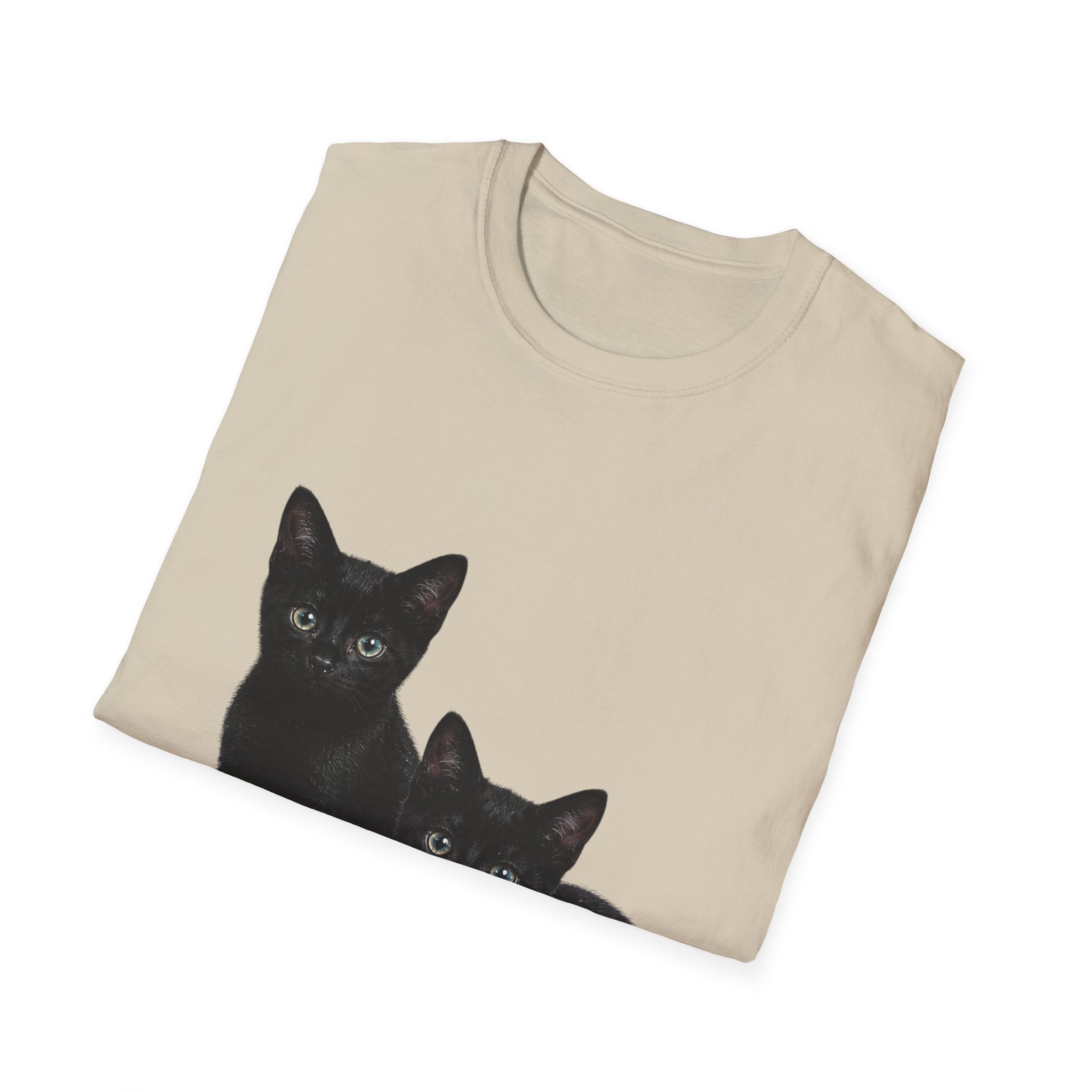 Black Kittens Illustration T-Shirt | Cute Cat Artwork