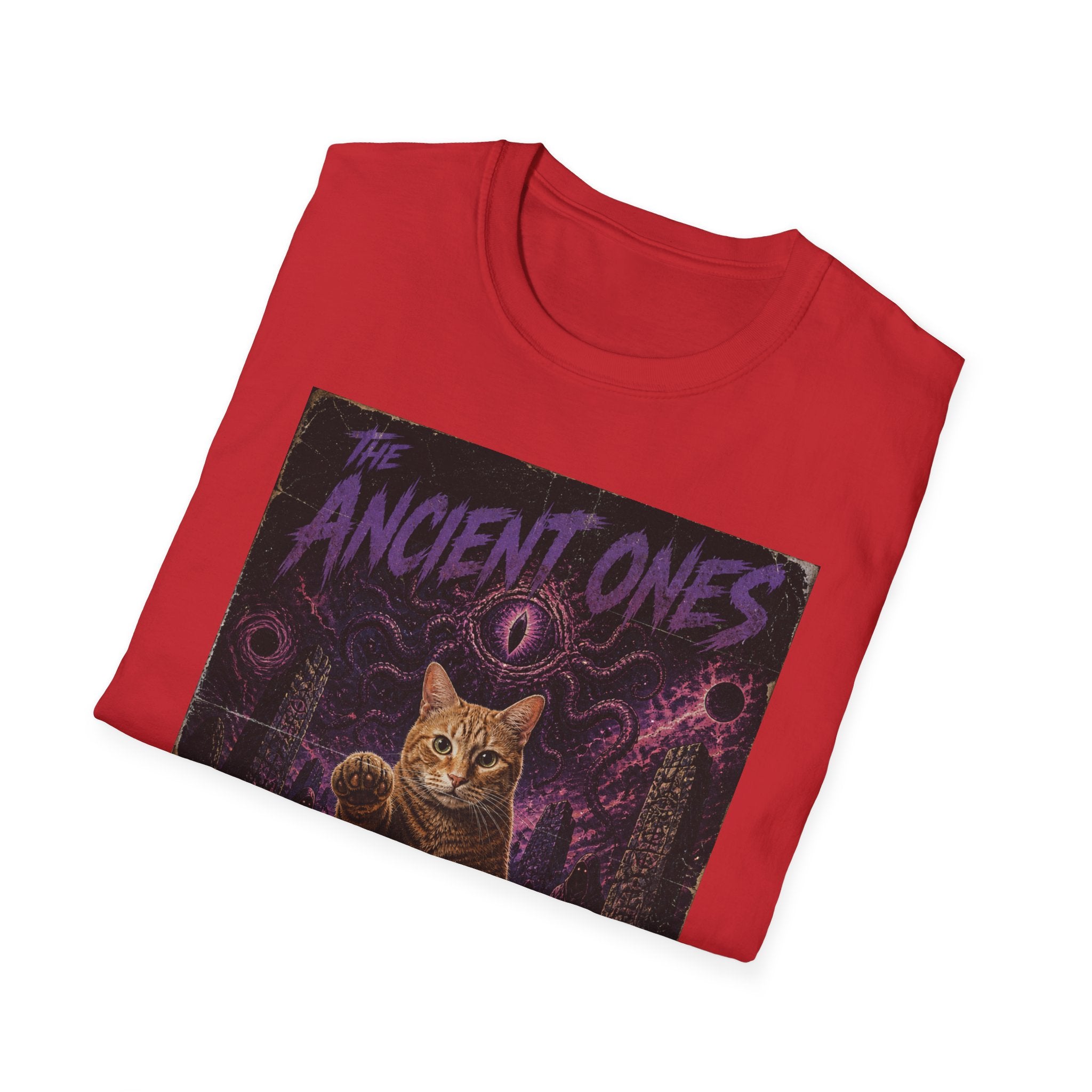 Ancient Ones Cat Horror Poster T-Shirt | Cthulhu Cat Hunger for Treats