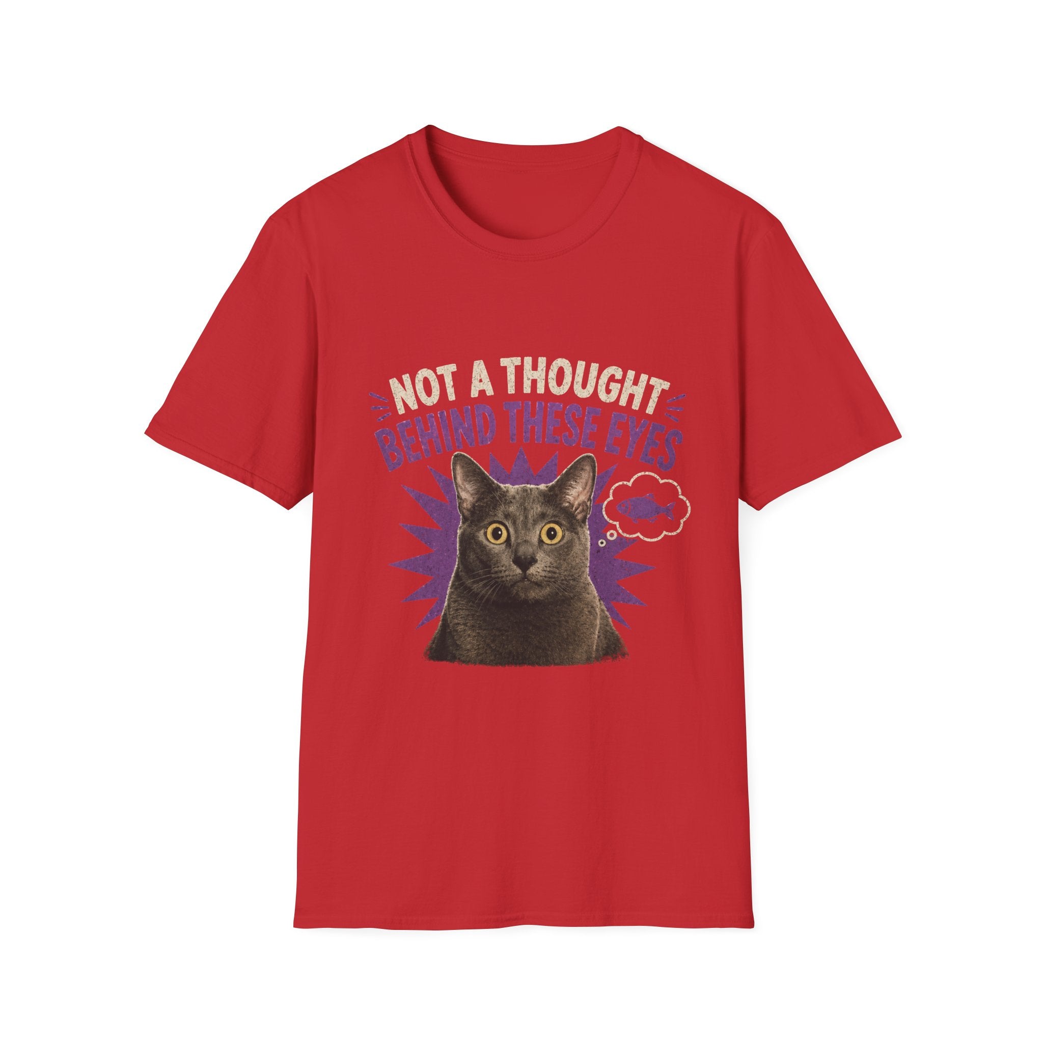 Not a Thought Behind These Eyes Cat T-Shirt | Funny Cat Face Tee