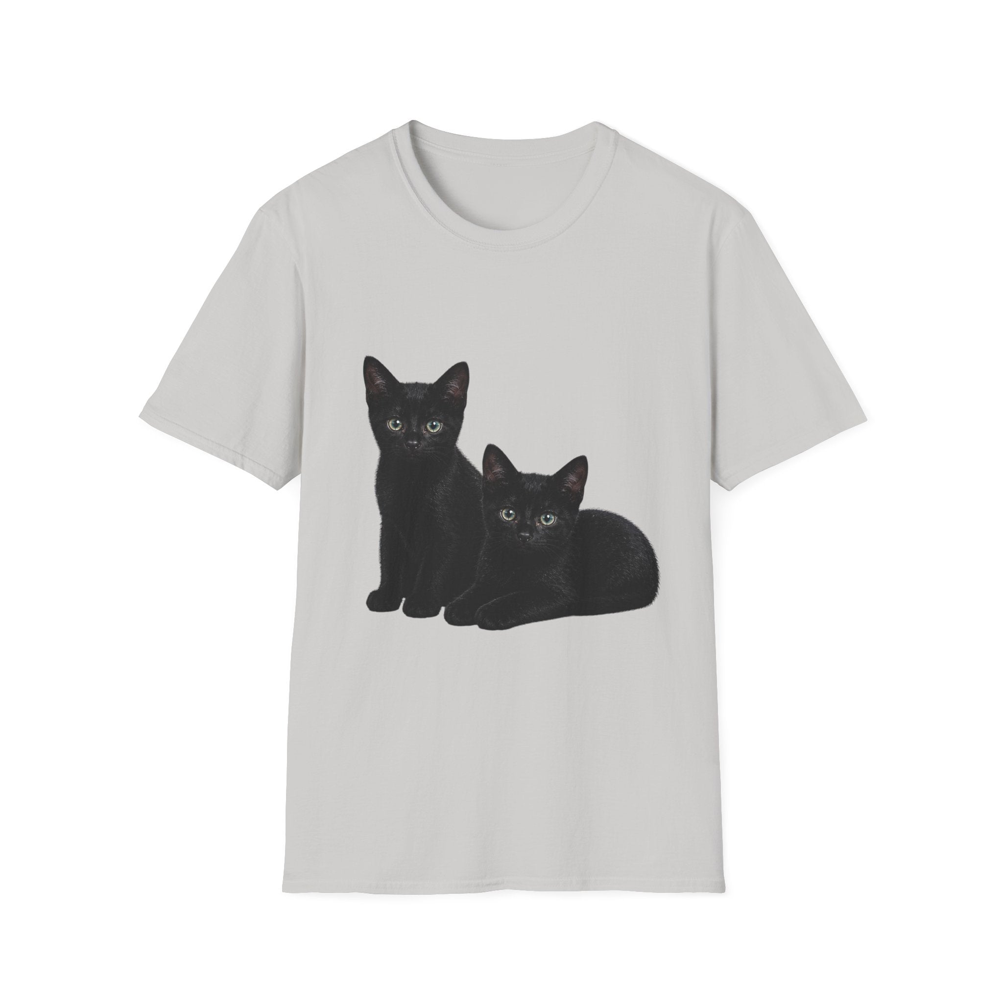 Black Kittens Illustration T-Shirt | Cute Cat Artwork