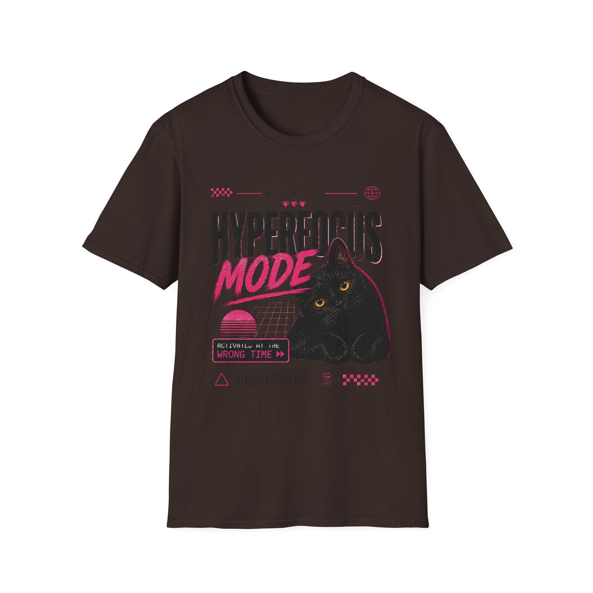 Hyperfocus Mode Cat T-Shirt | Cute Black Cat Graphic Tee
