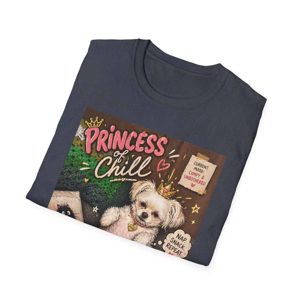 Princess and Chill Maltese Dog T-Shirt | Cute Dog Illustration