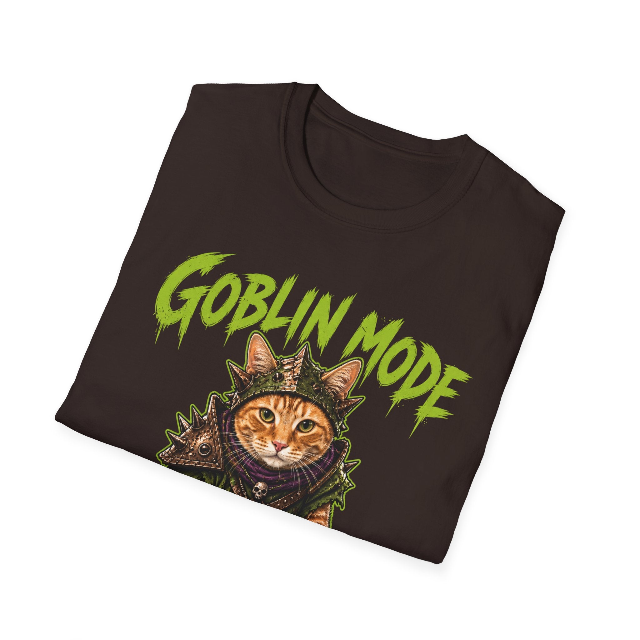 Goblin Mode Activated Cat T-Shirt | Fantasy Cat Illustration, Halloween Vibe