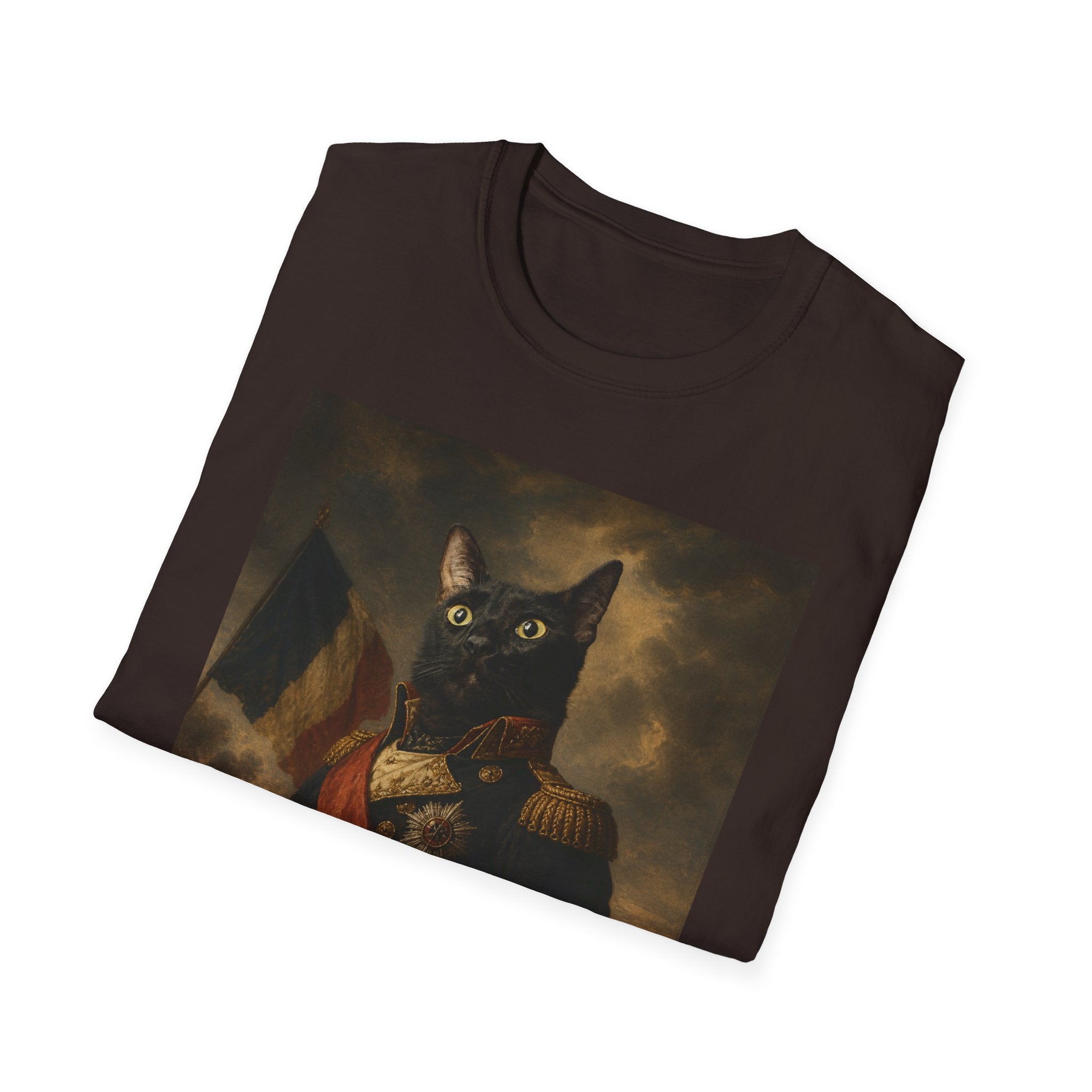 Regal Black Cat General T-Shirt | Vintage Portrait, Military Uniform
