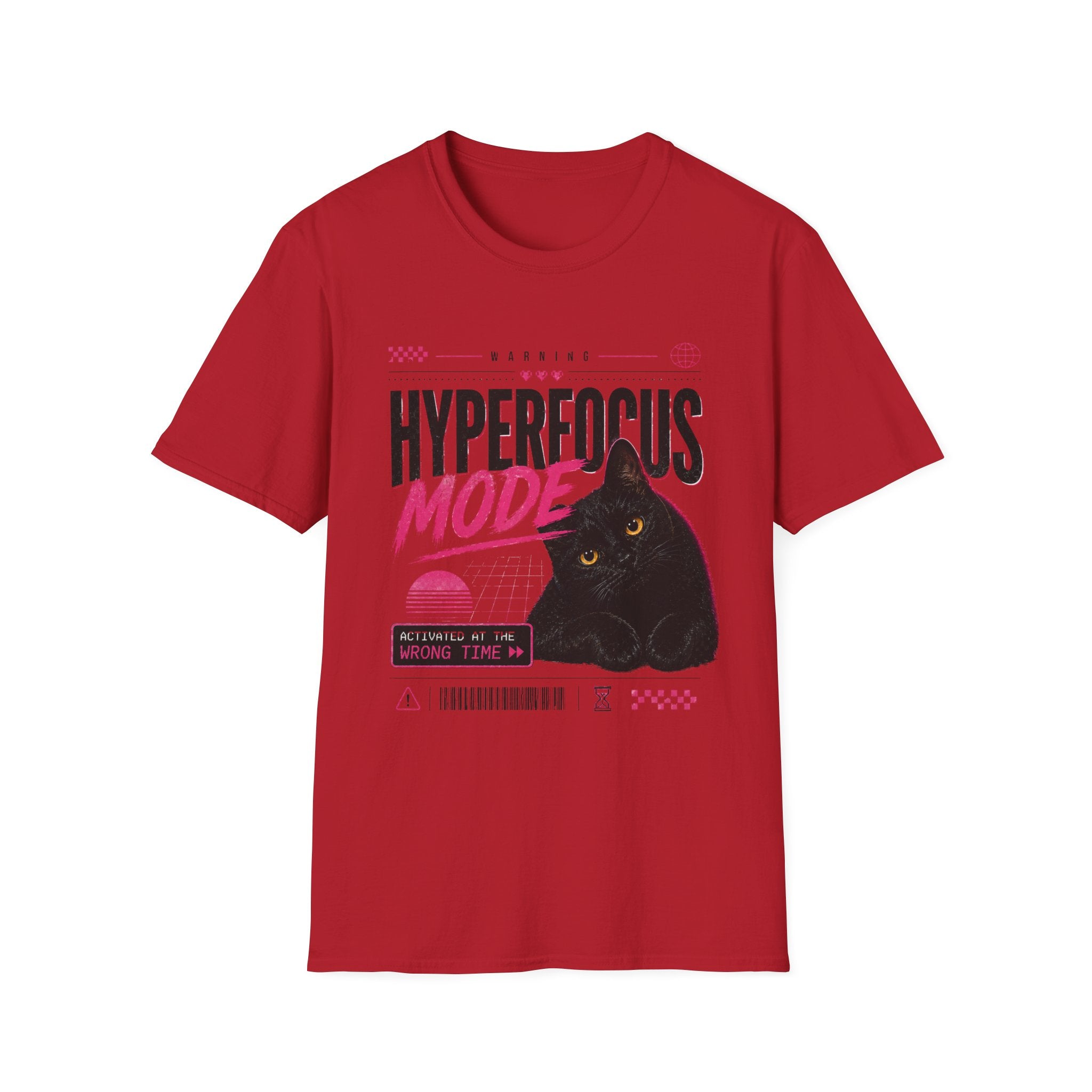 Hyperfocus Mode Cat T-Shirt | Cute Black Cat Graphic Tee