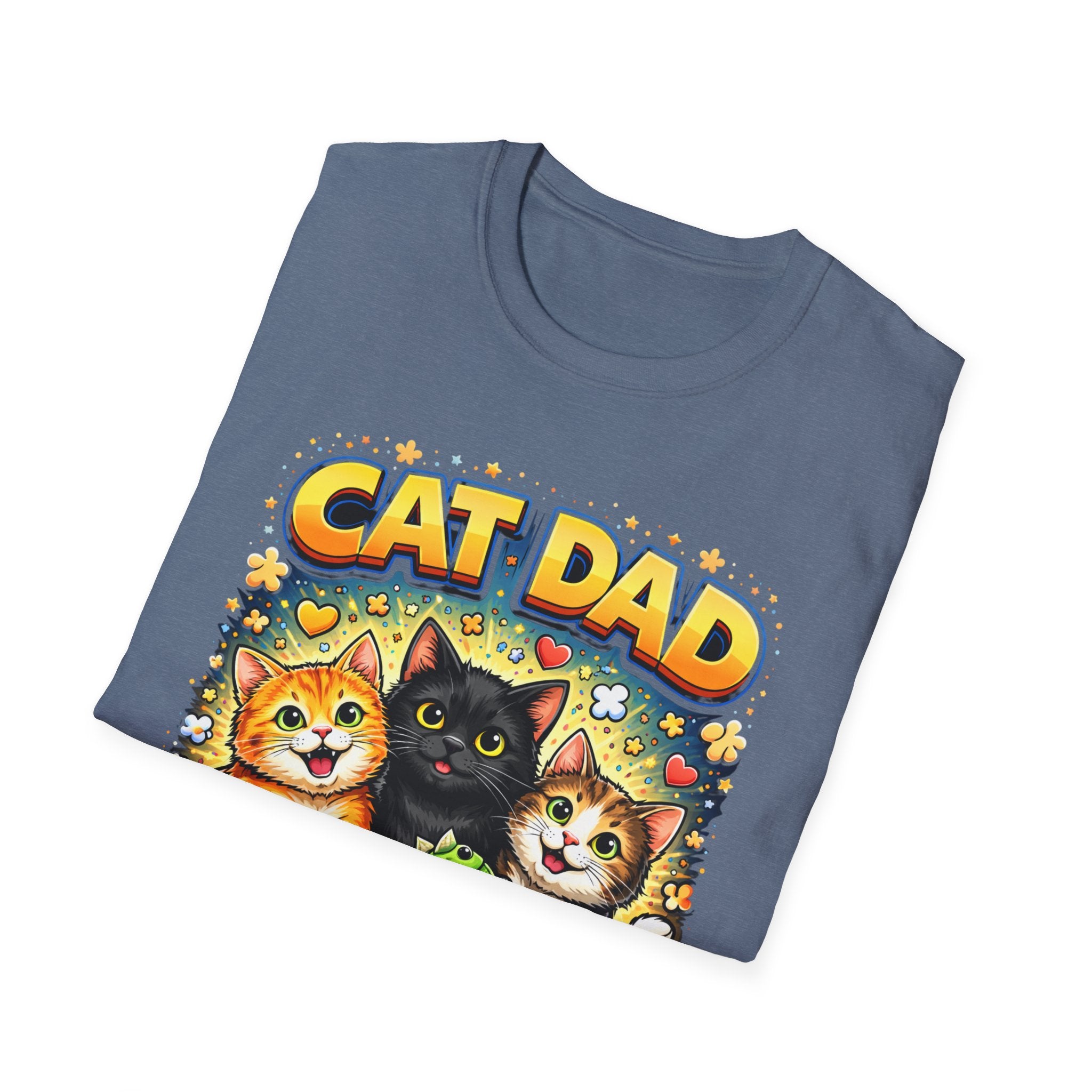 Cat Dad graphic T-Shirt | Cute kittens, colorful illustration, pet lover tee