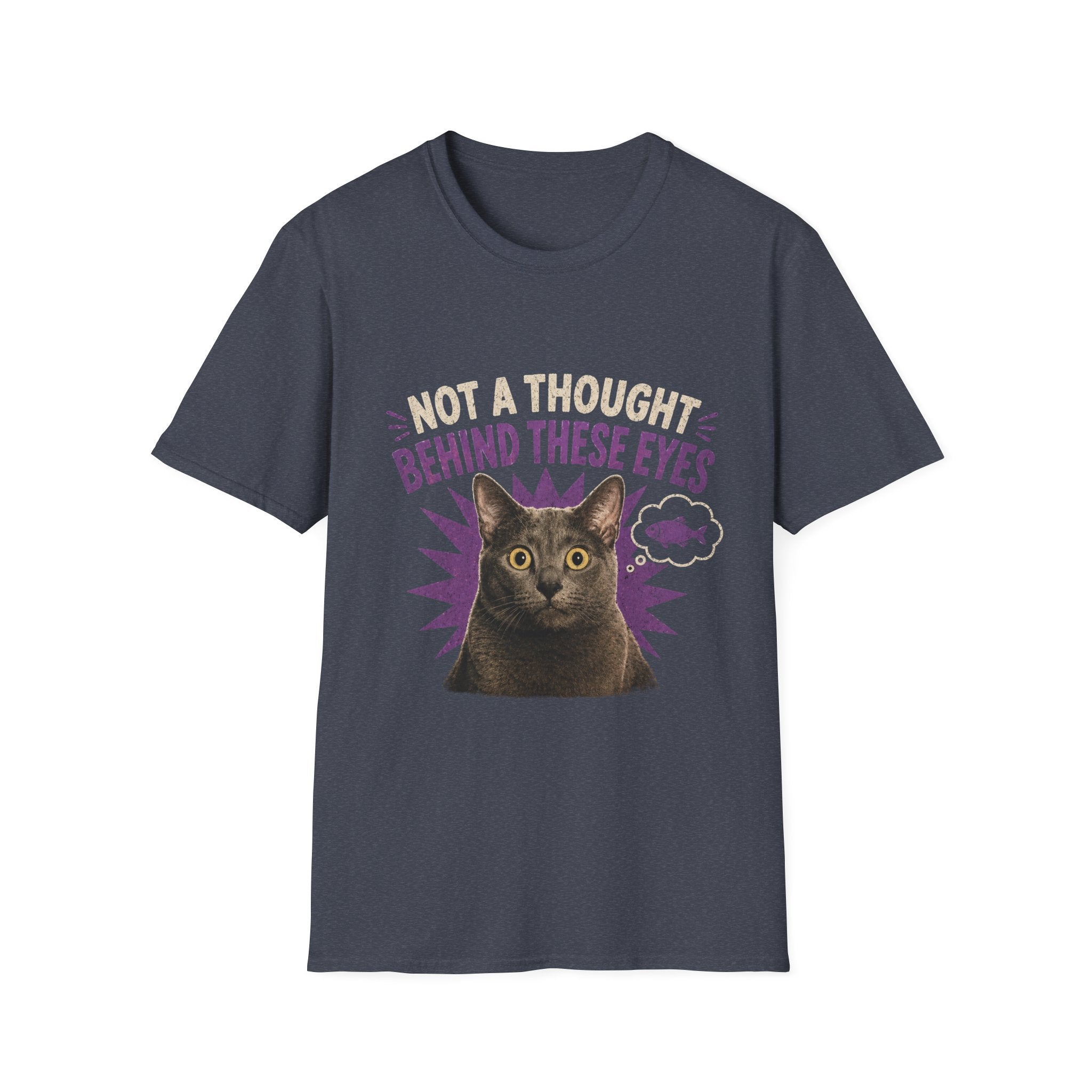 Not a Thought Behind These Eyes Cat T-Shirt | Funny Cat Face Tee