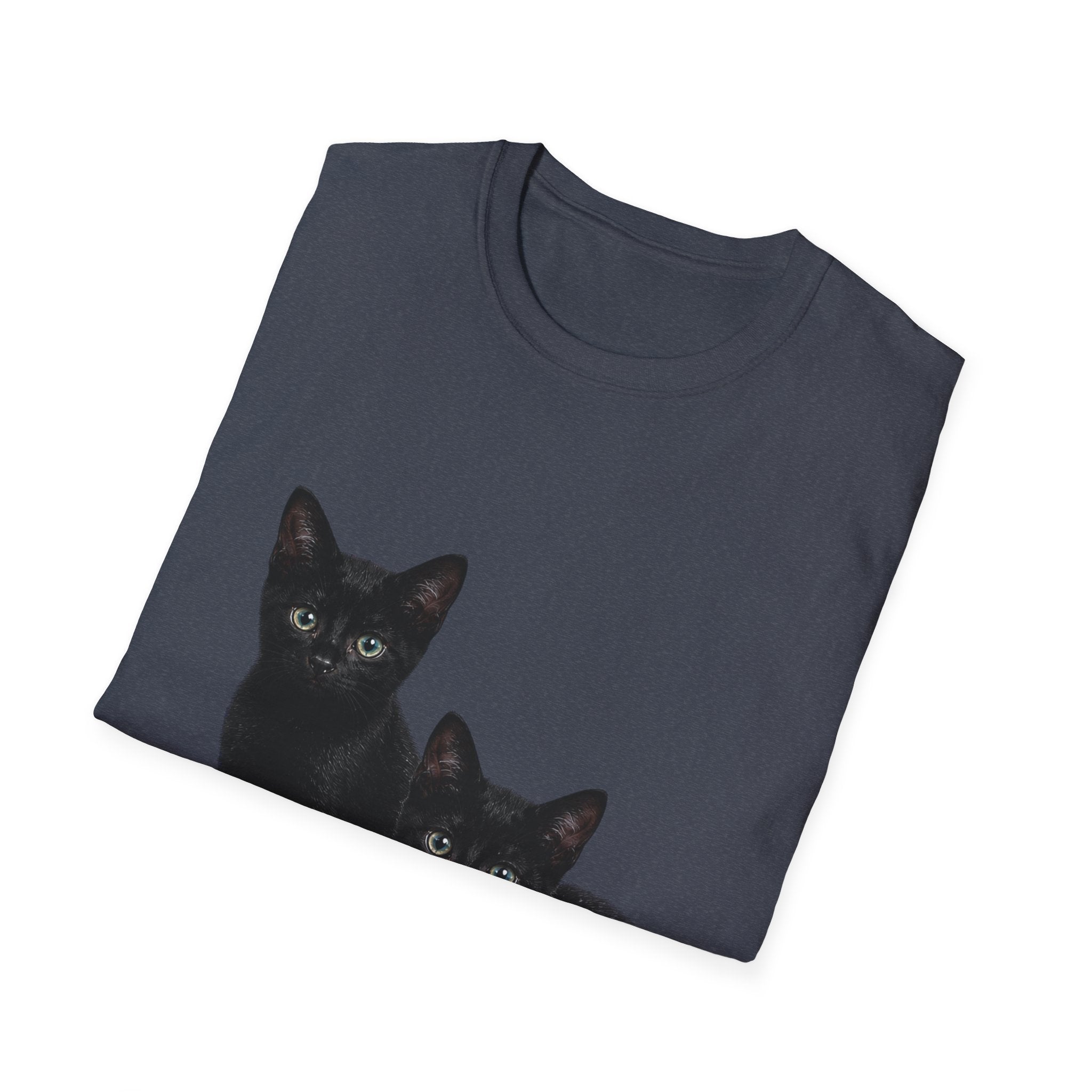 Black Kittens Illustration T-Shirt | Cute Cat Artwork