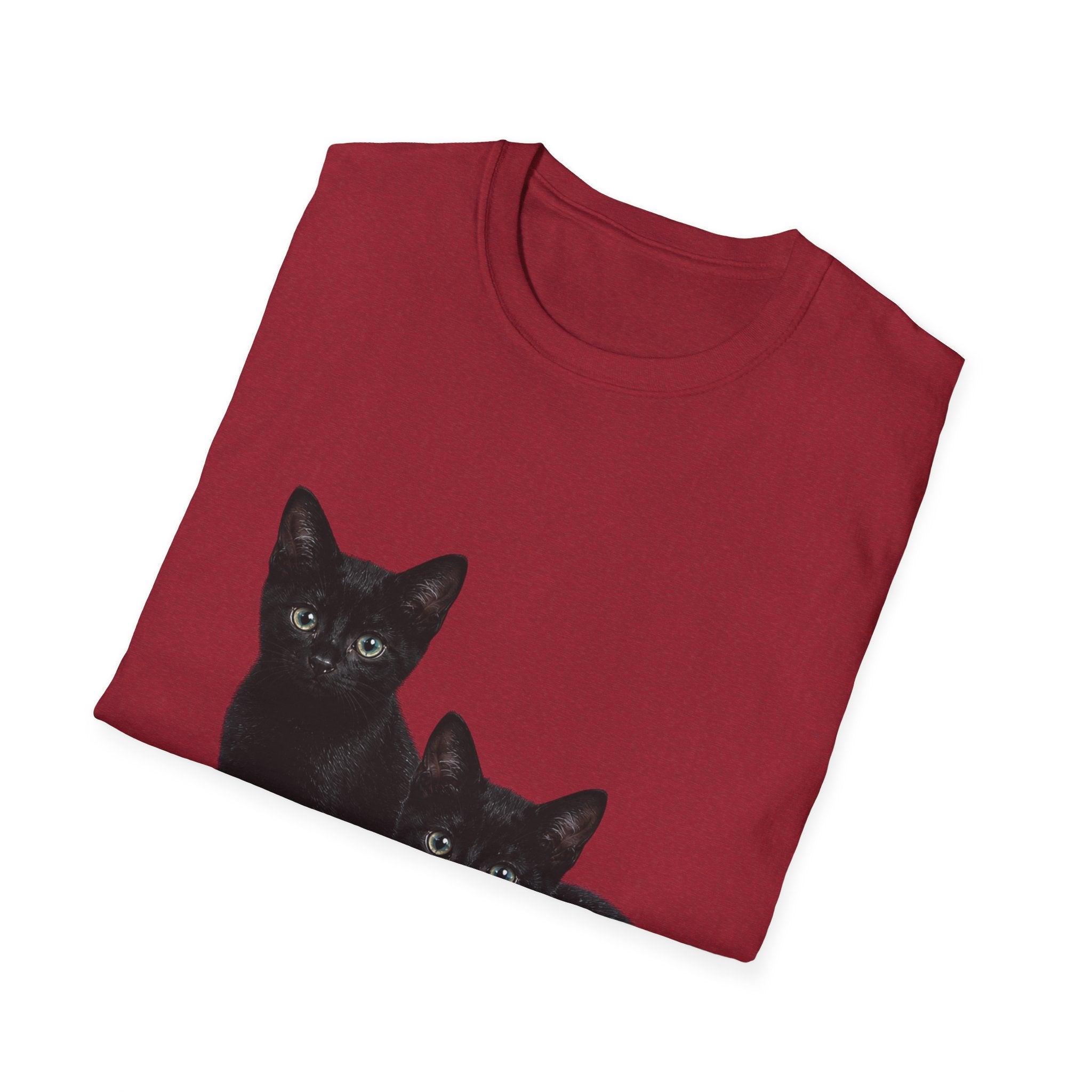 Black Kittens Illustration T-Shirt | Cute Cat Artwork
