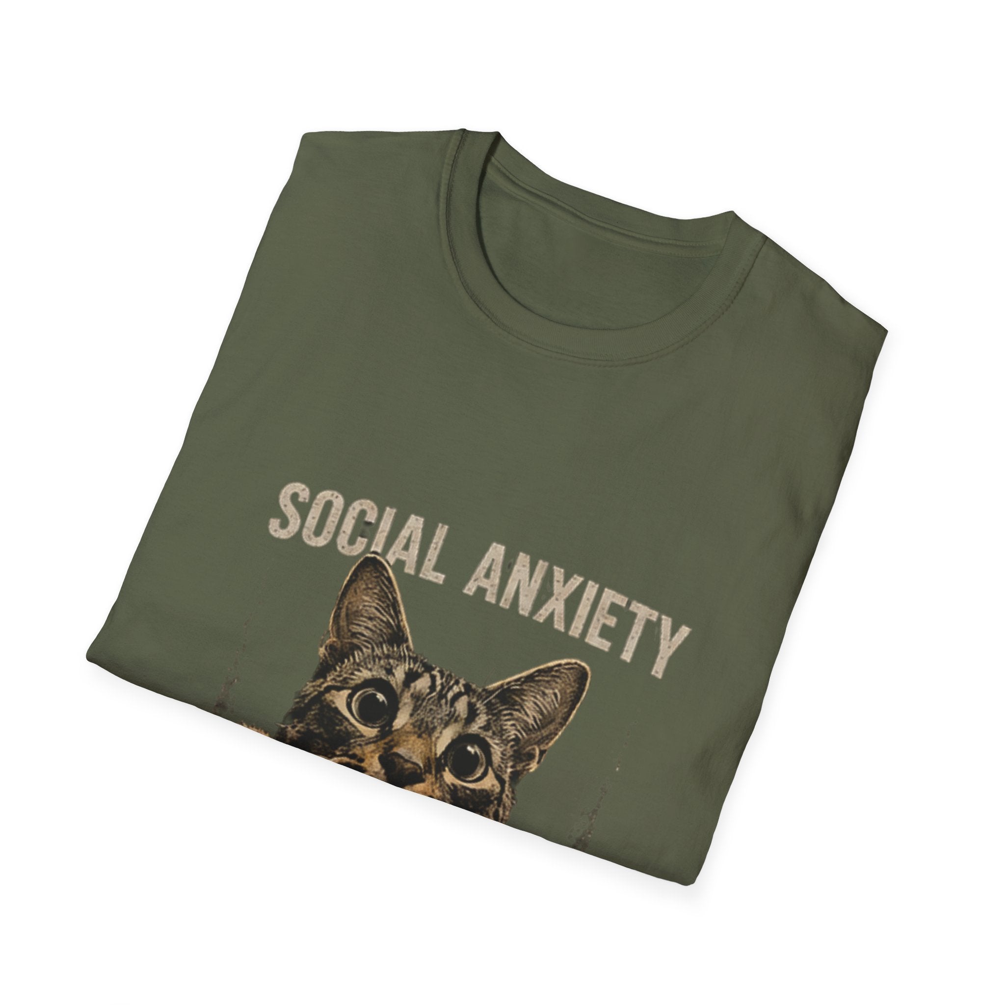 Social Anxiety Cat Leave Me Alone T-Shirt | Cat Illustration, Funny Text