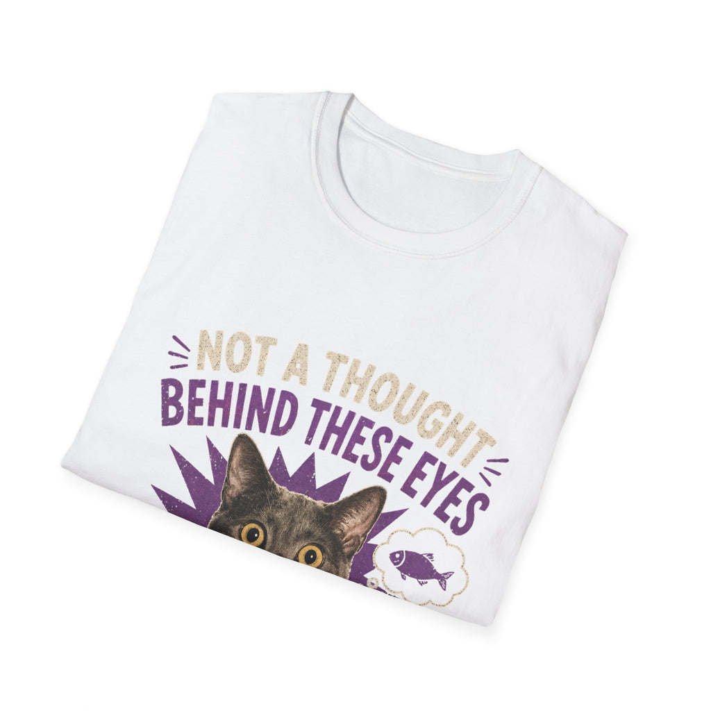 Not a Thought Behind These Eyes Cat T-Shirt | Funny Cat Face Tee