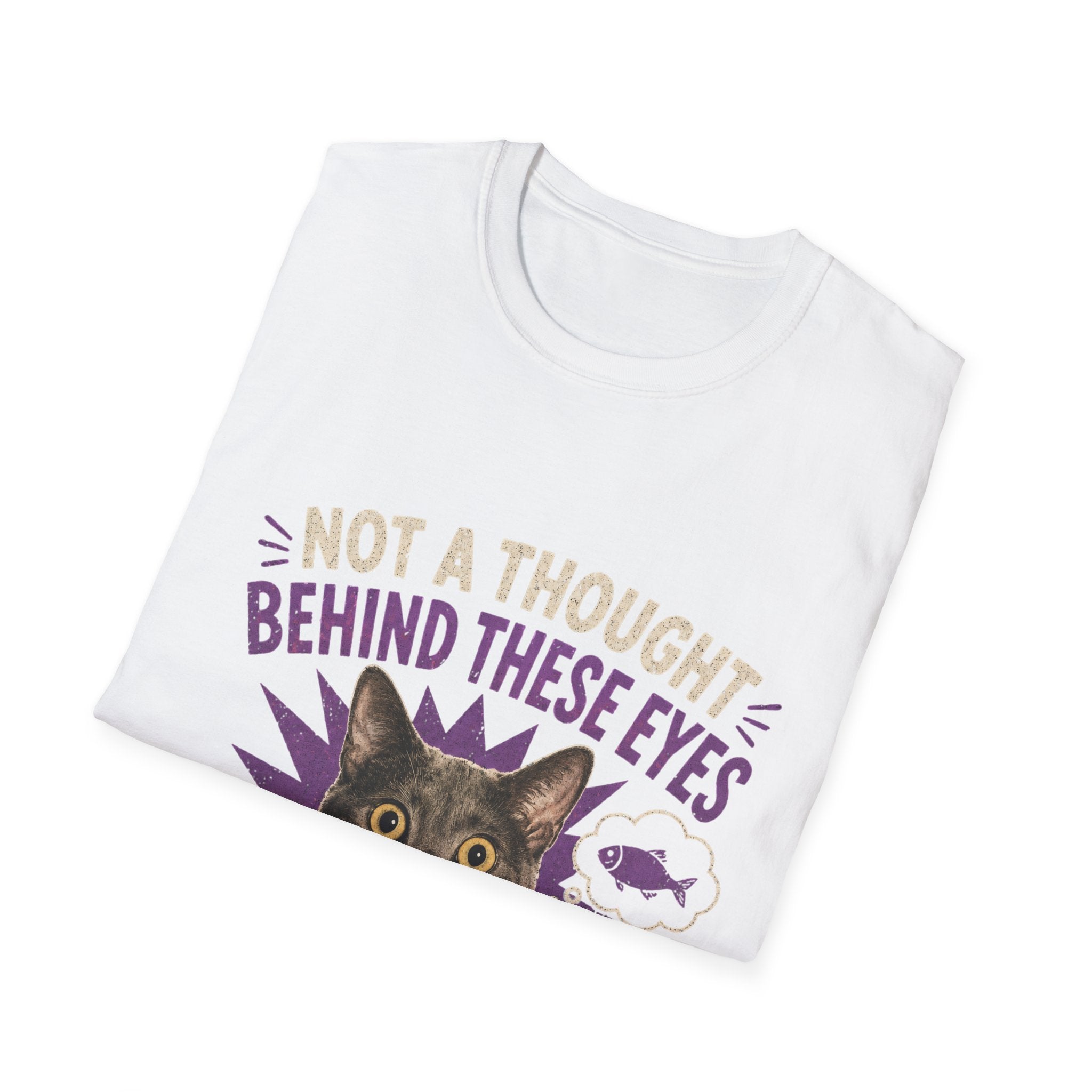 Not a Thought Behind These Eyes Cat T-Shirt | Funny Cat Face Tee
