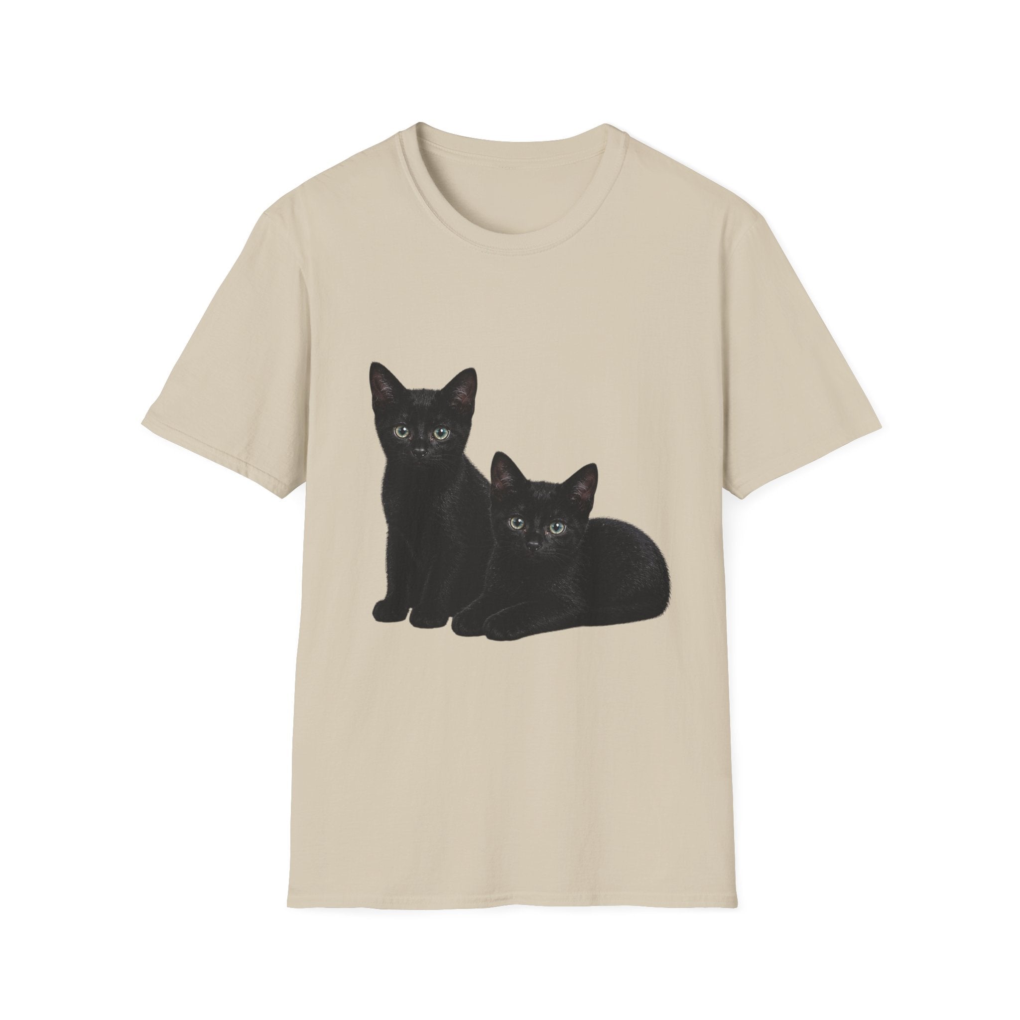 Black Kittens Illustration T-Shirt | Cute Cat Artwork