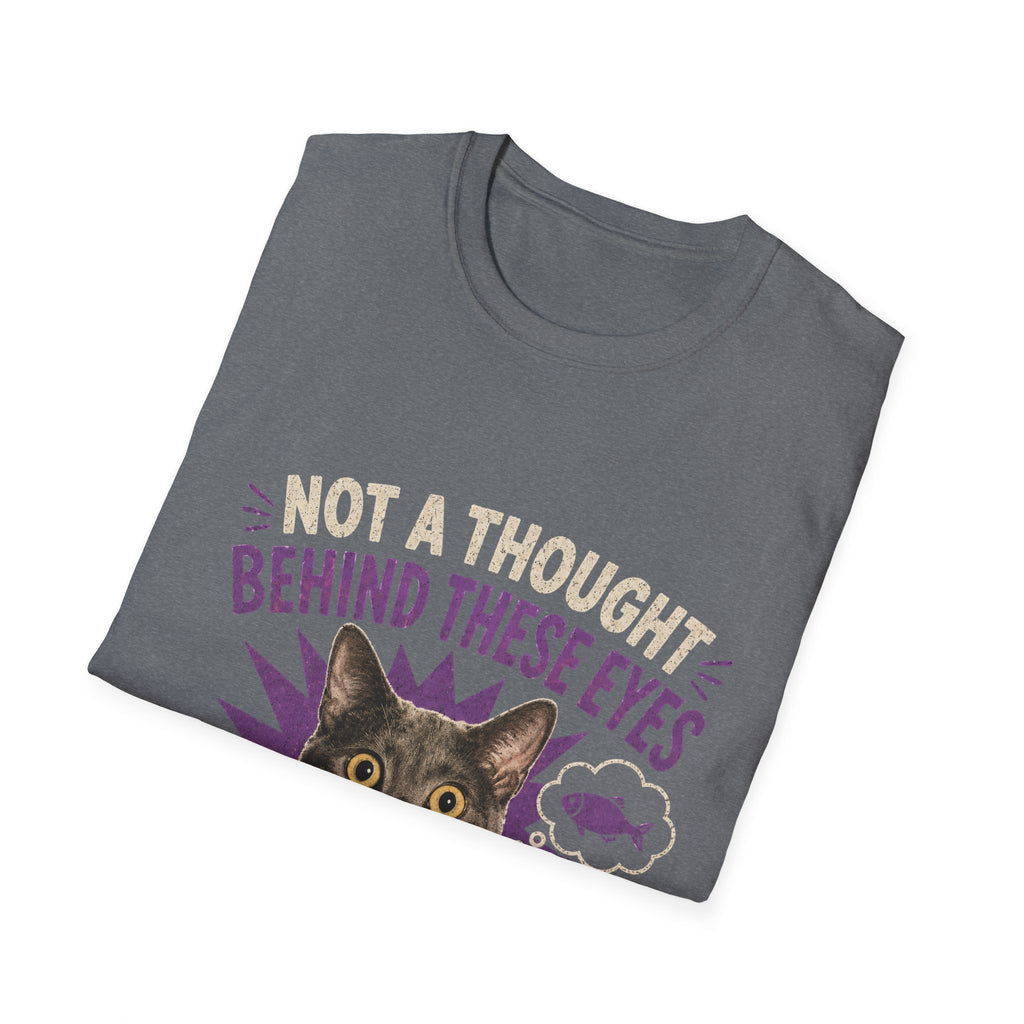 Not a Thought Behind These Eyes Cat T-Shirt | Funny Cat Face Tee