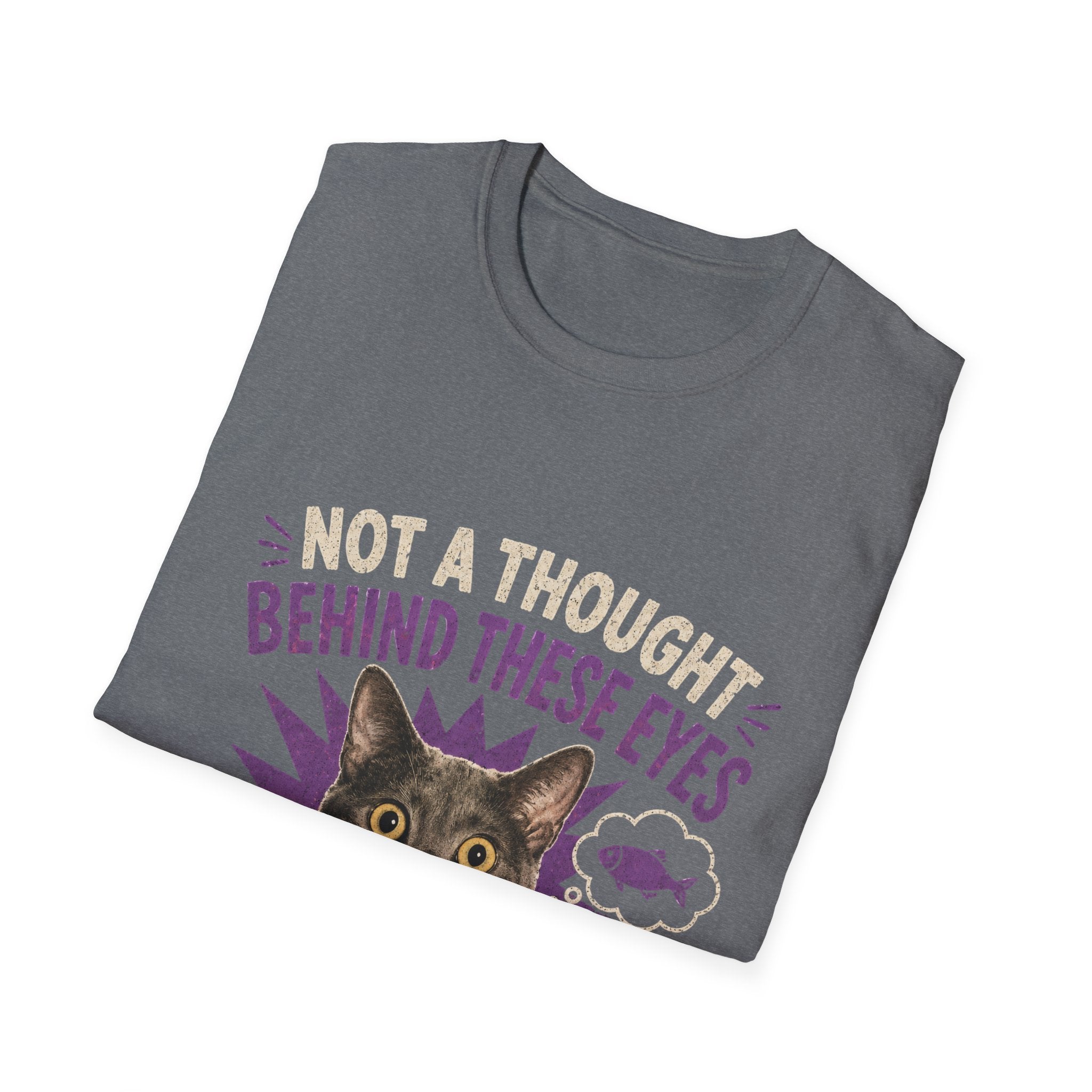 Not a Thought Behind These Eyes Cat T-Shirt | Funny Cat Face Tee