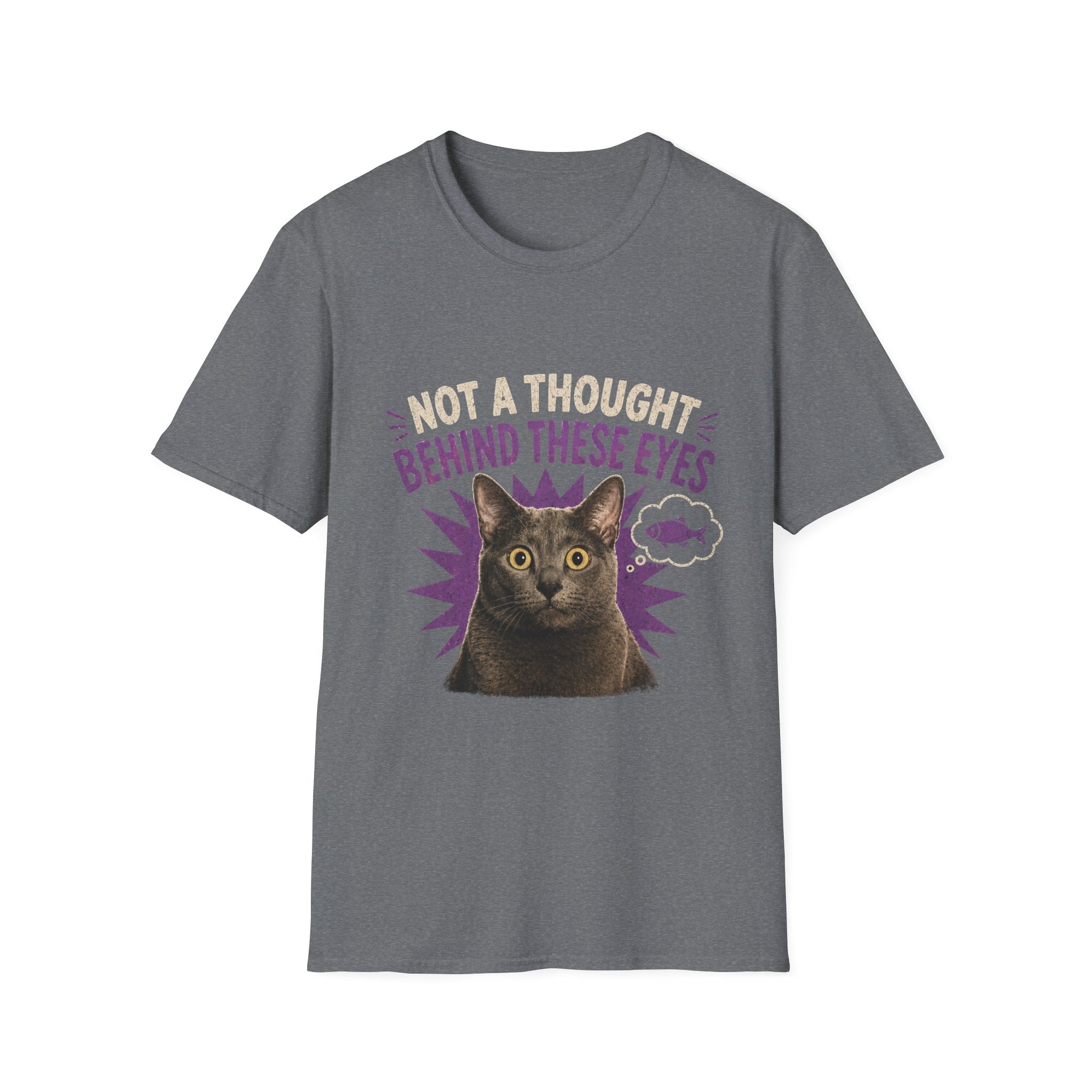 Not a Thought Behind These Eyes Cat T-Shirt | Funny Cat Face Tee
