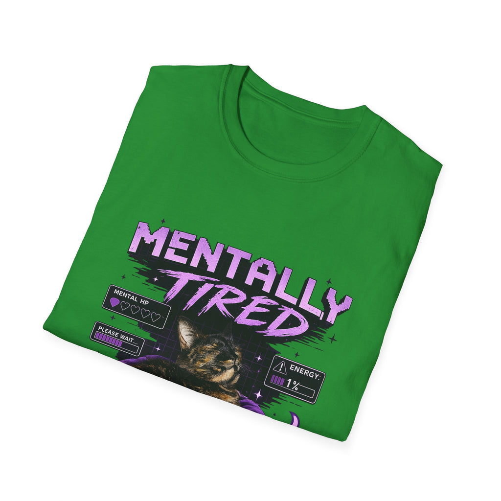 Mentally Tired Tortie Cat retro vaporwave T-Shirt | Vaporwave Cat Tee