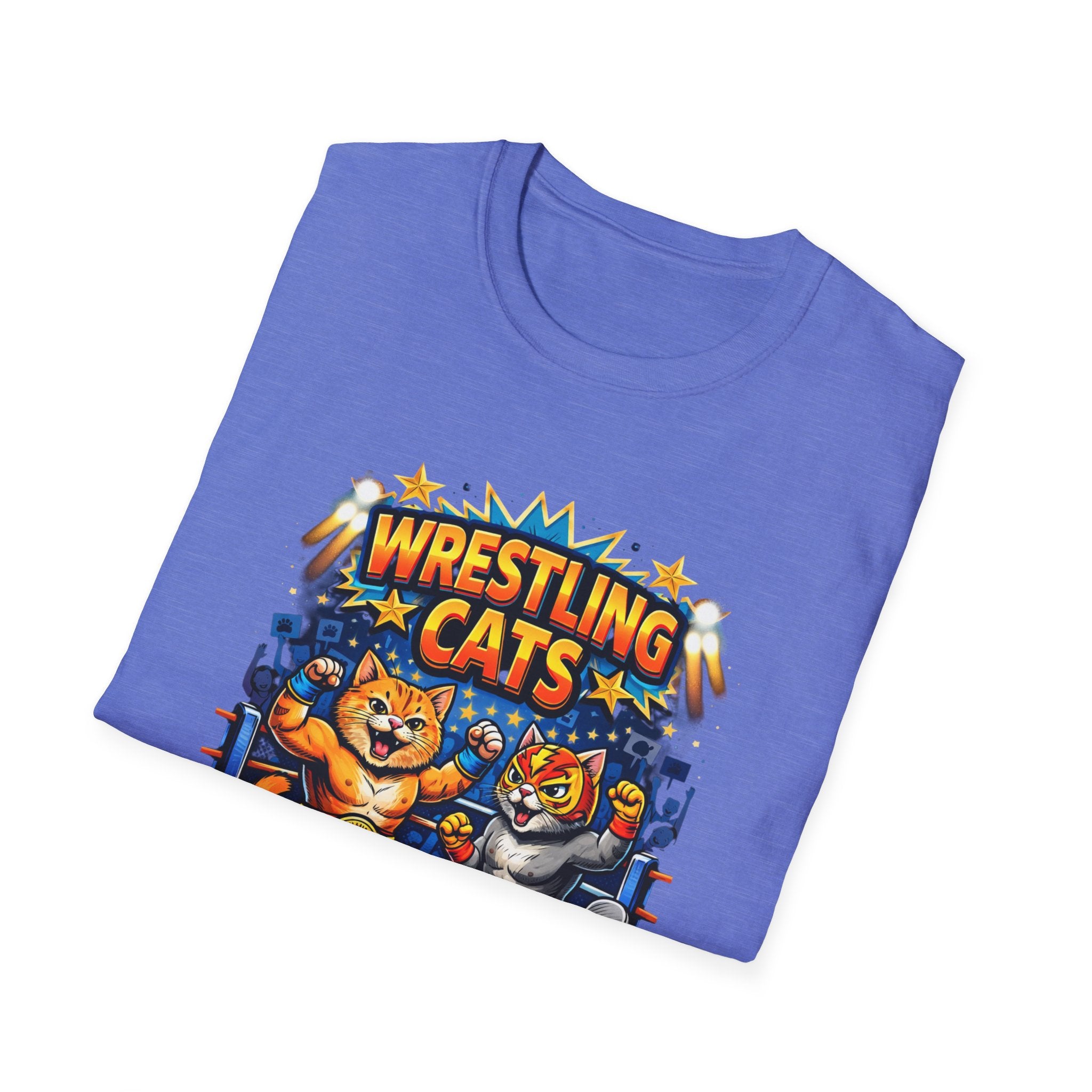 Wrestling Cats T-Shirt | Retro Cat Wrestlers Graphic Tee
