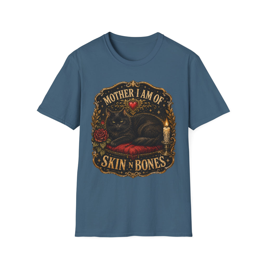 Mother I Am Of... Cat Skull Gothic T-Shirt | Black Cat, Rose, Candle