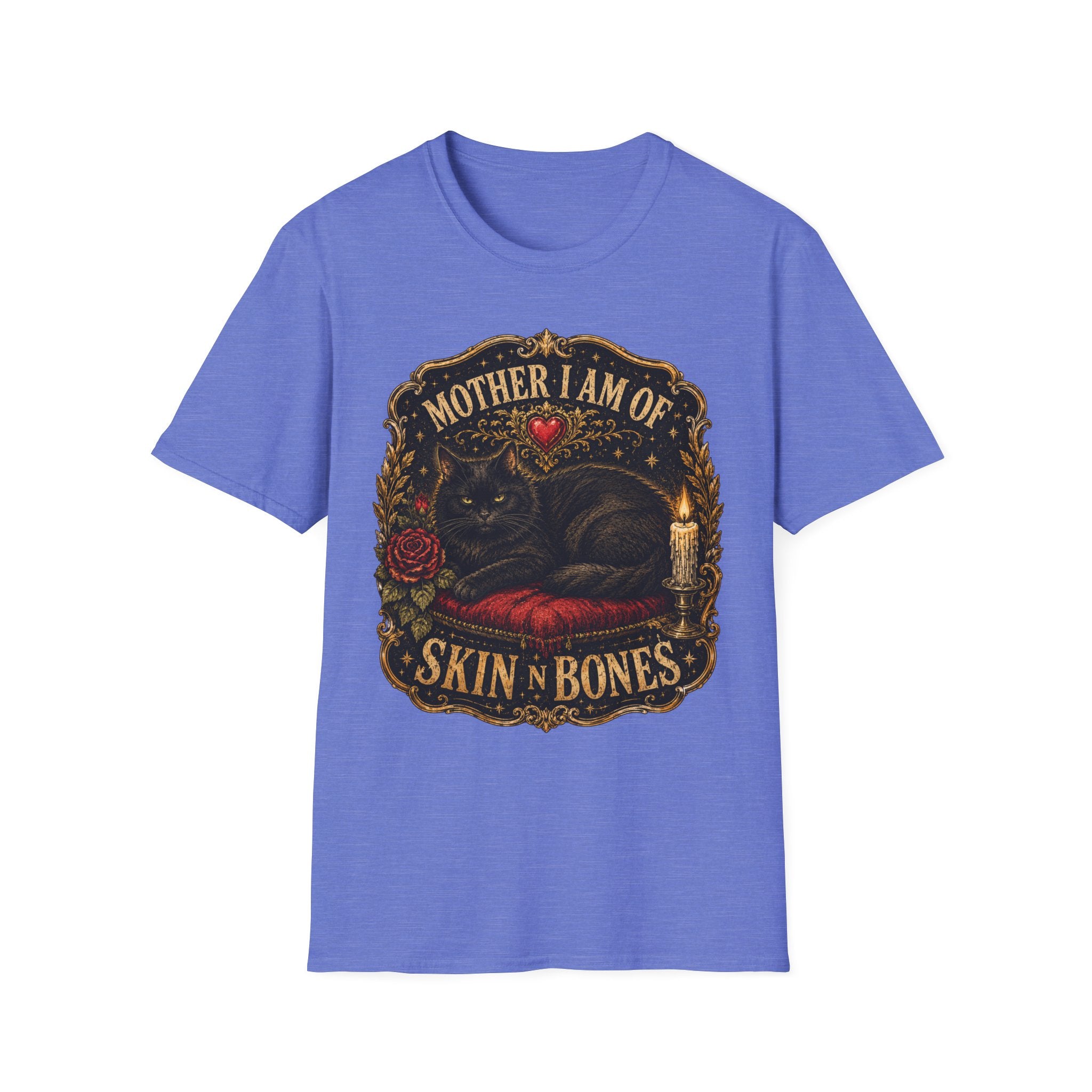 Mother I Am Of... Cat Skull Gothic T-Shirt | Black Cat, Rose, Candle
